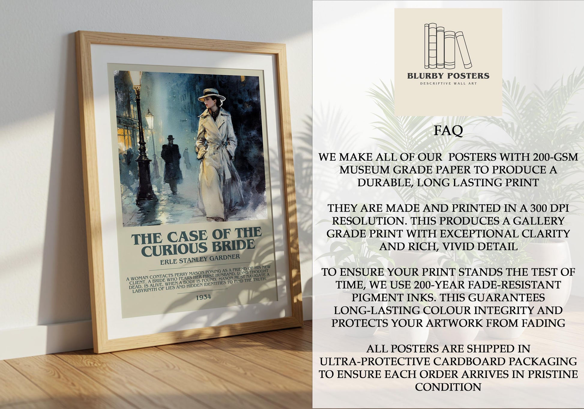 The Case of the Curious Bride by Erle Stanley Gardner | Descriptive Book Poster | Modern