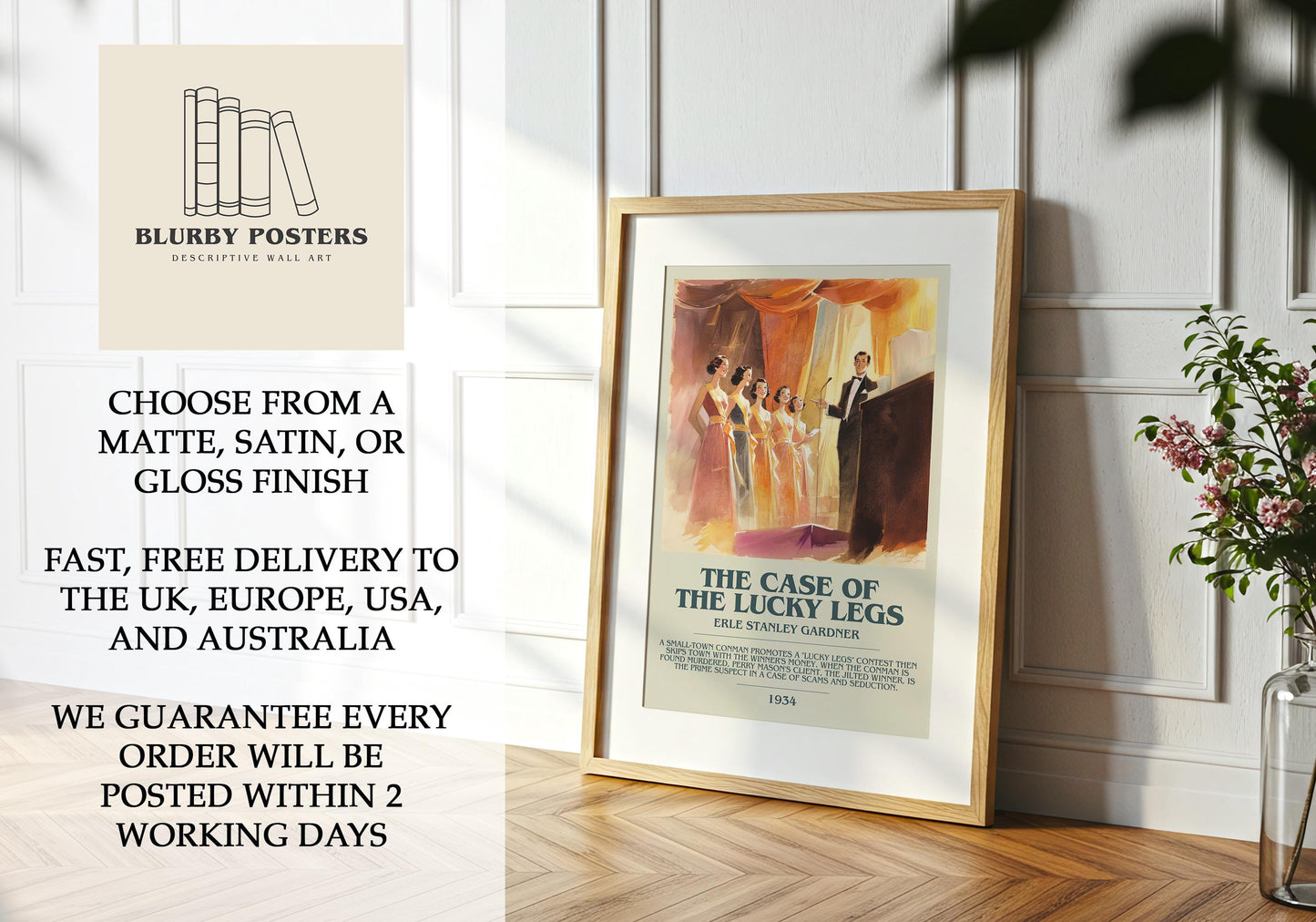 The Case of the Lucky Legs by Erle Stanley Gardner | Descriptive Book Poster | Modern