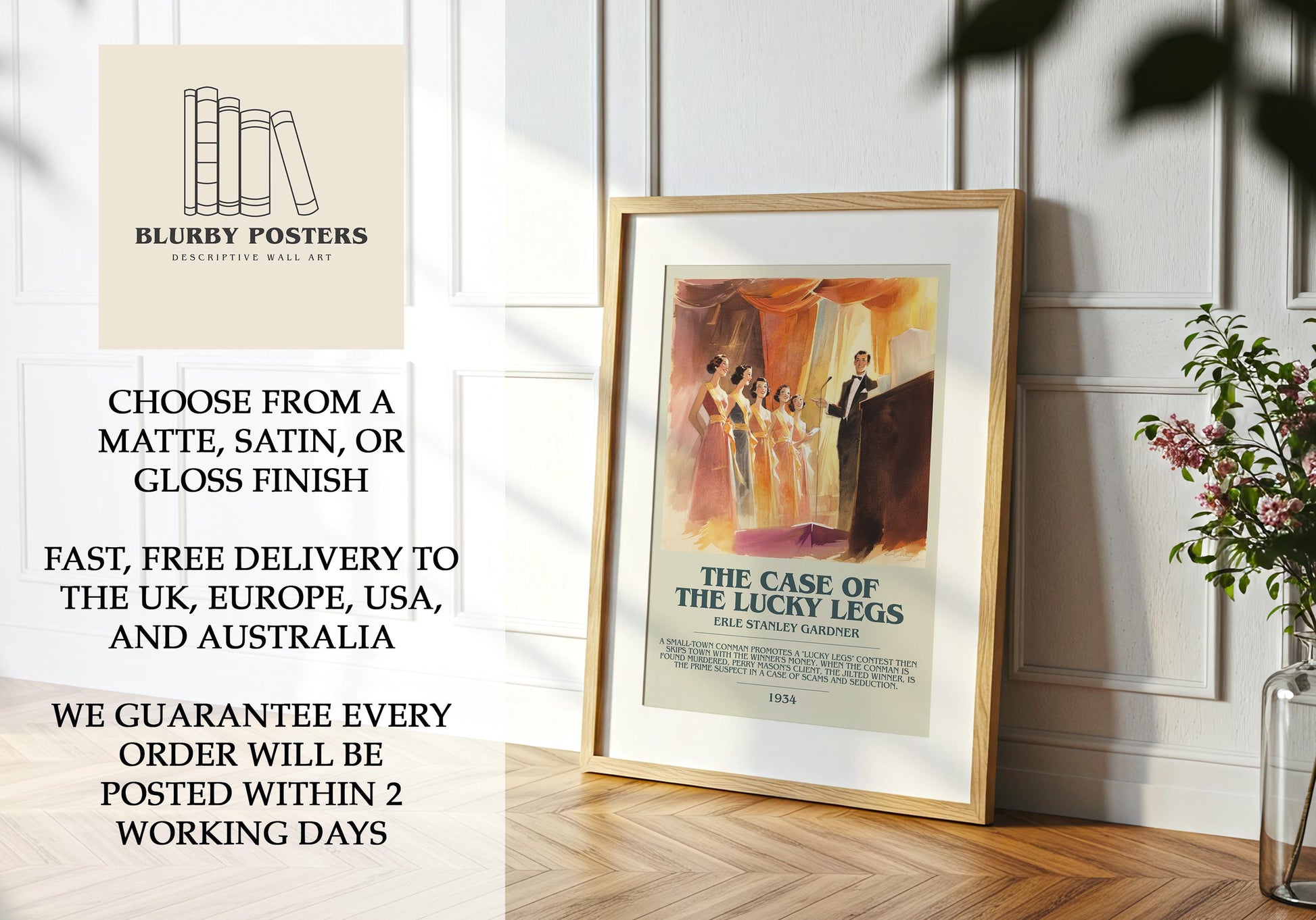 The Case of the Lucky Legs by Erle Stanley Gardner | Descriptive Book Poster | Modern