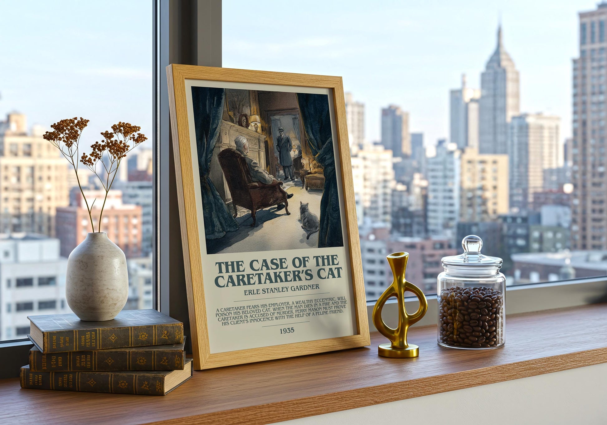 The Case of the Caretakers Cat by Erle Stanley Gardner | Descriptive Book Poster | Modern