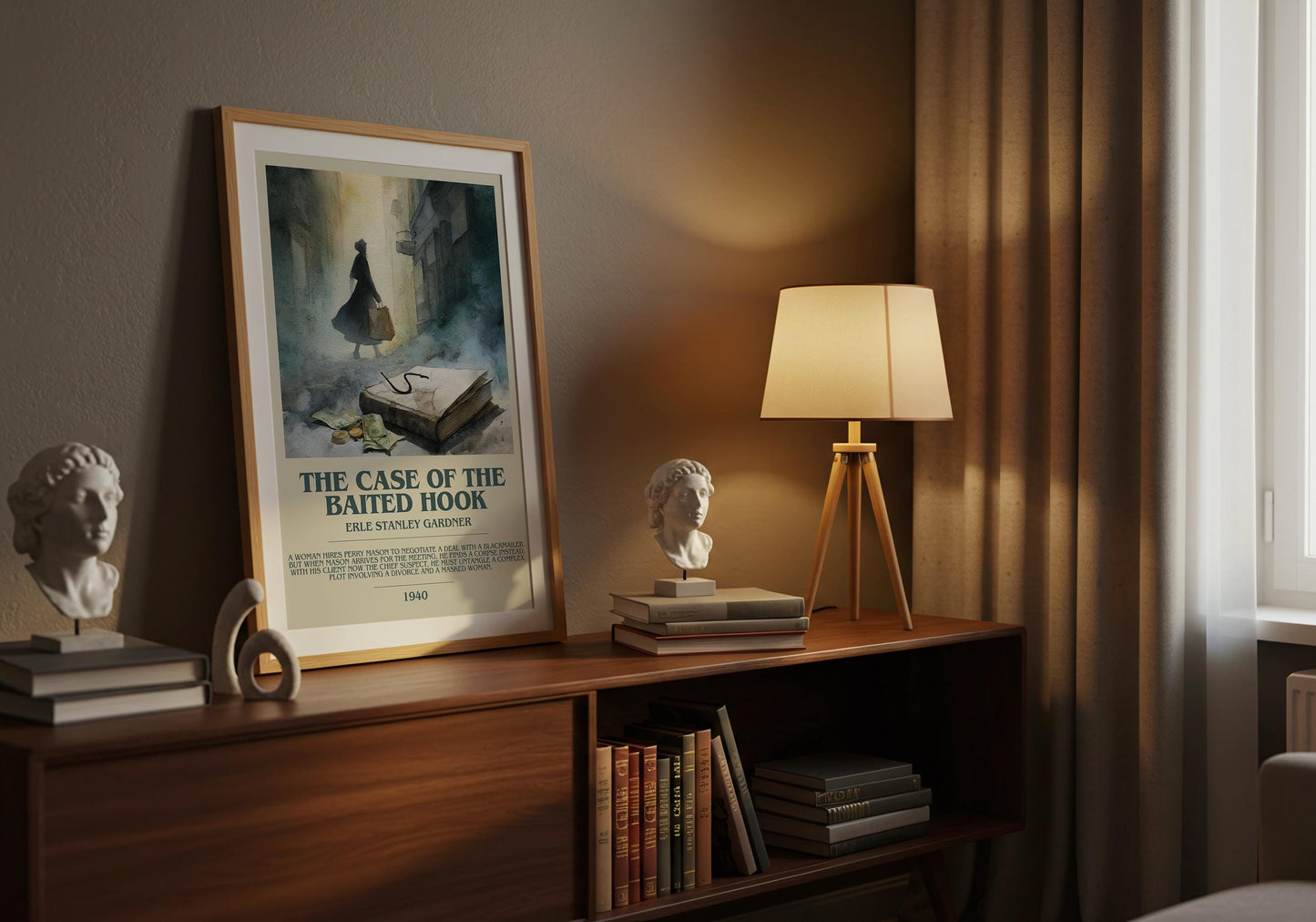 The Case of the Baited Hook by Erle Stanley Gardner | Descriptive Book Poster | Modern