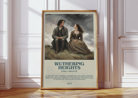 Wuthering Heights by Charlotte Bronte | Descriptive Book Poster | Modern