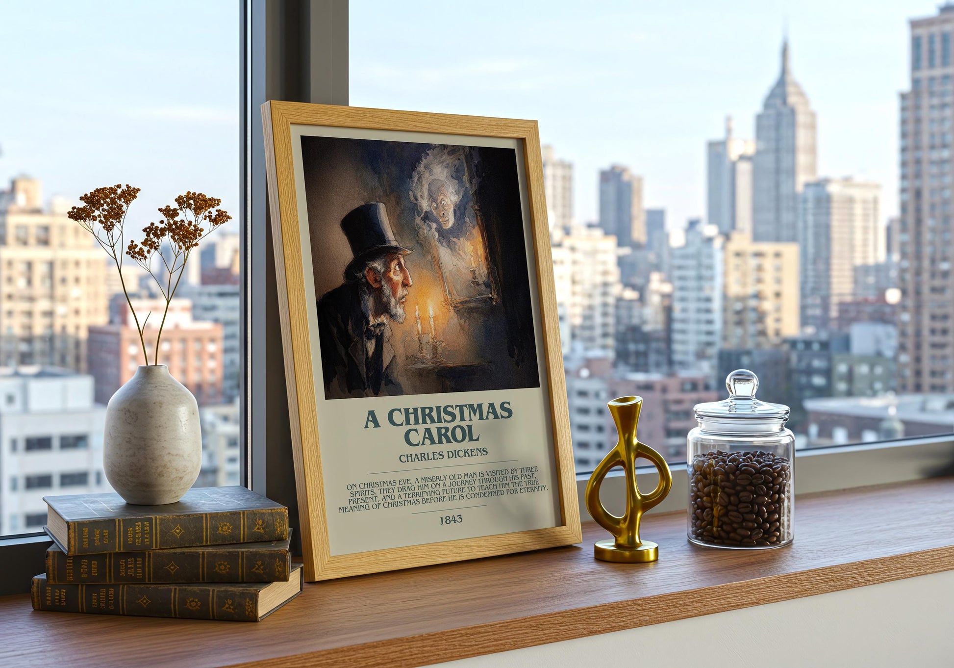 A Christmas Carol by Charles Dickens | Descriptive Book Poster | Modern