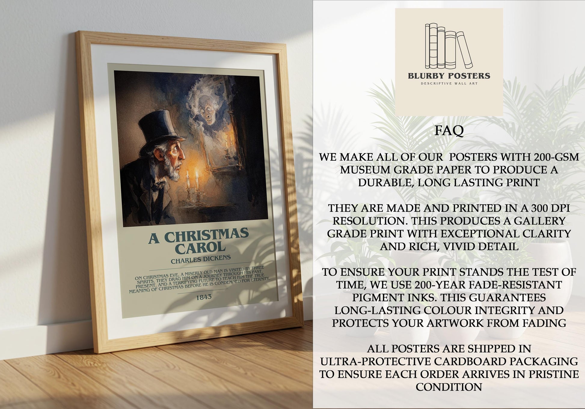 A Christmas Carol by Charles Dickens | Descriptive Book Poster | Modern