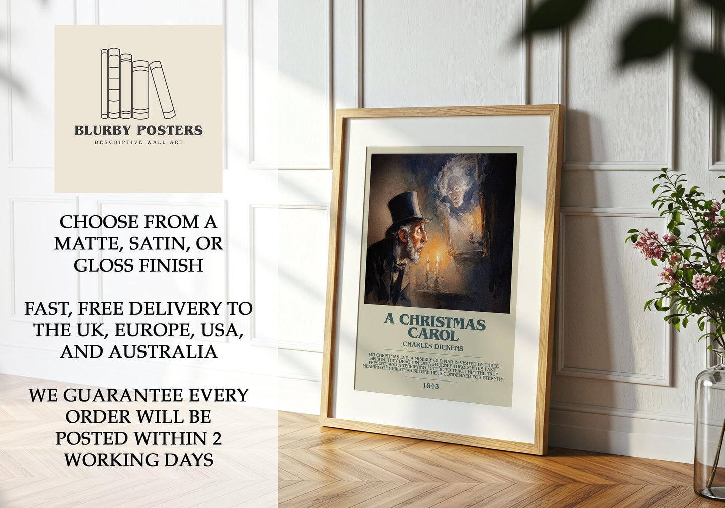 A Christmas Carol by Charles Dickens | Descriptive Book Poster | Modern