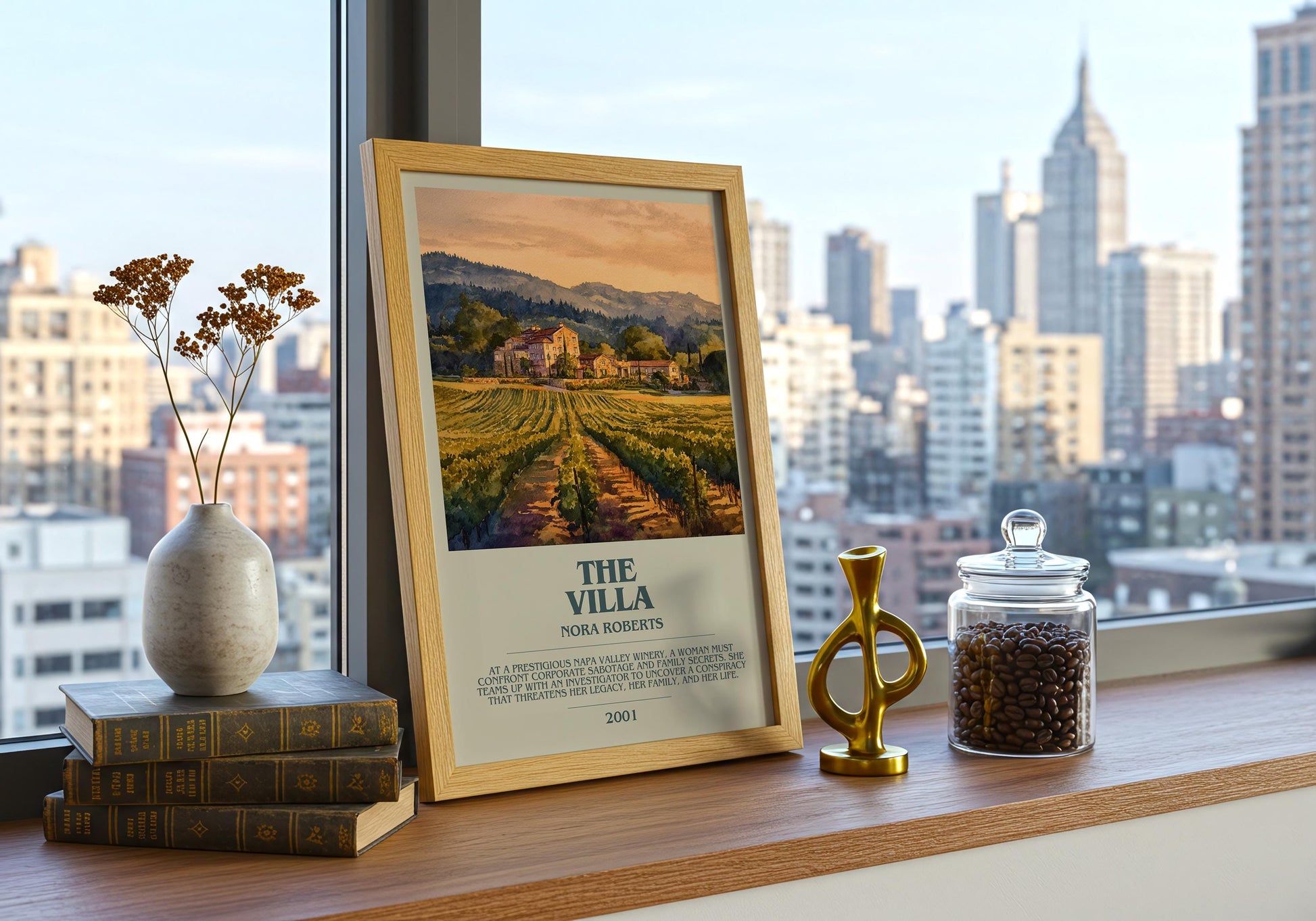 The Villa by Nora Roberts | Descriptive Book Poster | Modern
