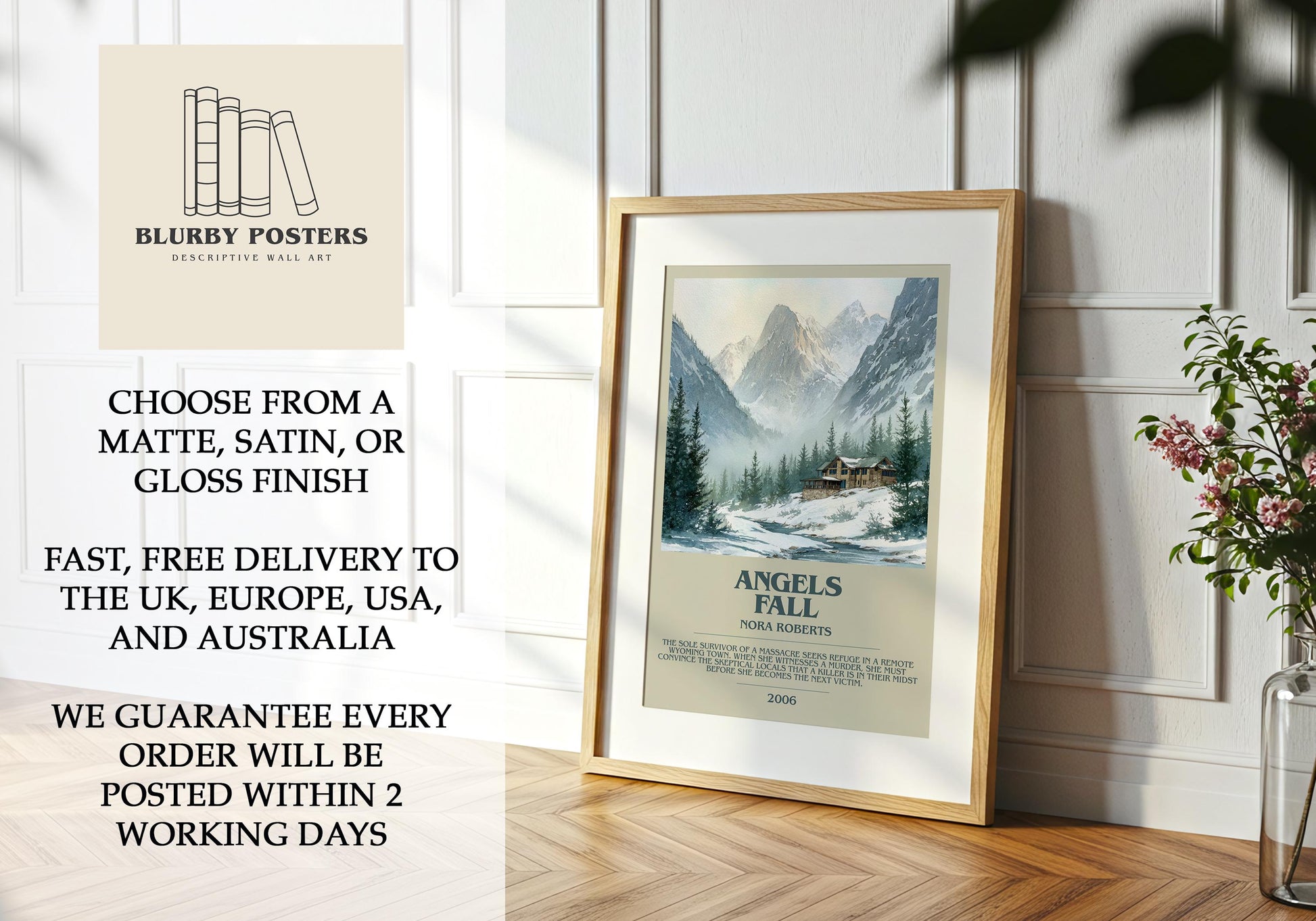 Angels Fall by Nora Roberts | Descriptive Book Poster | Modern