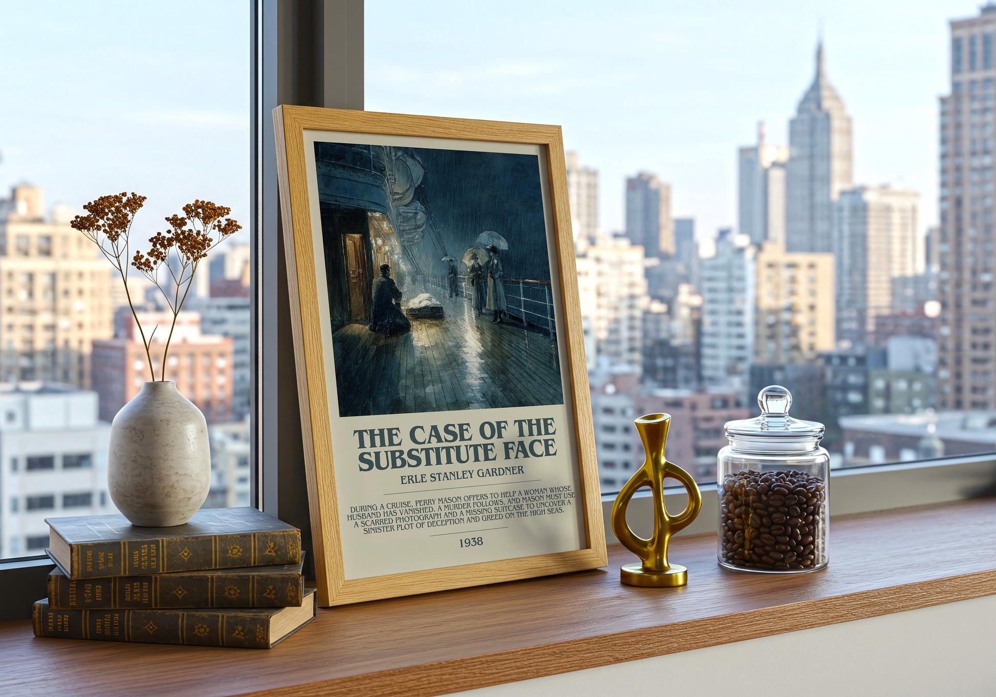 The Case of the Substitute Face by Erle Stanley Gardner | Descriptive Book Poster | Modern