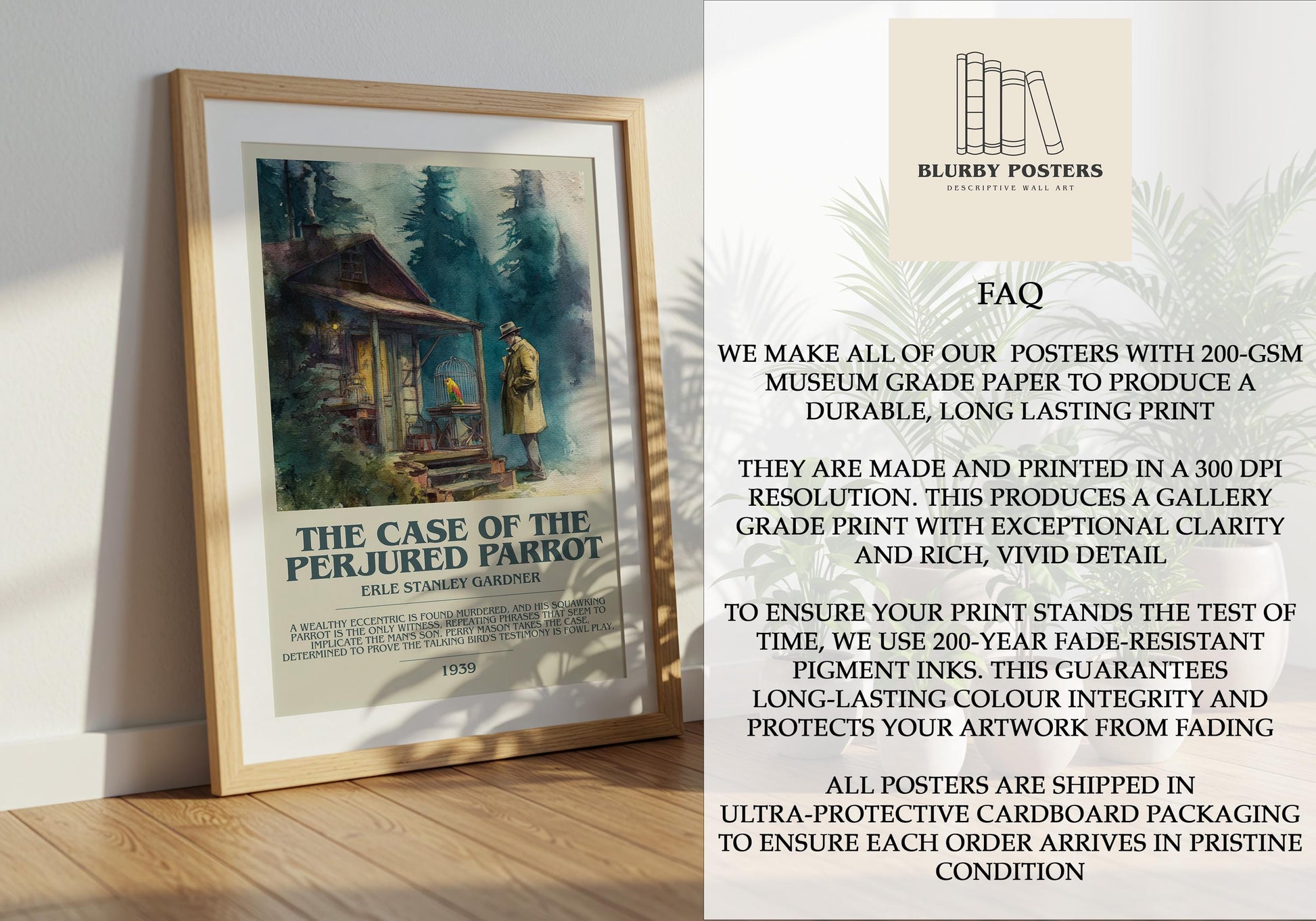 The Case of the Perjured Parrot by Erle Stanley Gardner | Descriptive Book Poster | Modern