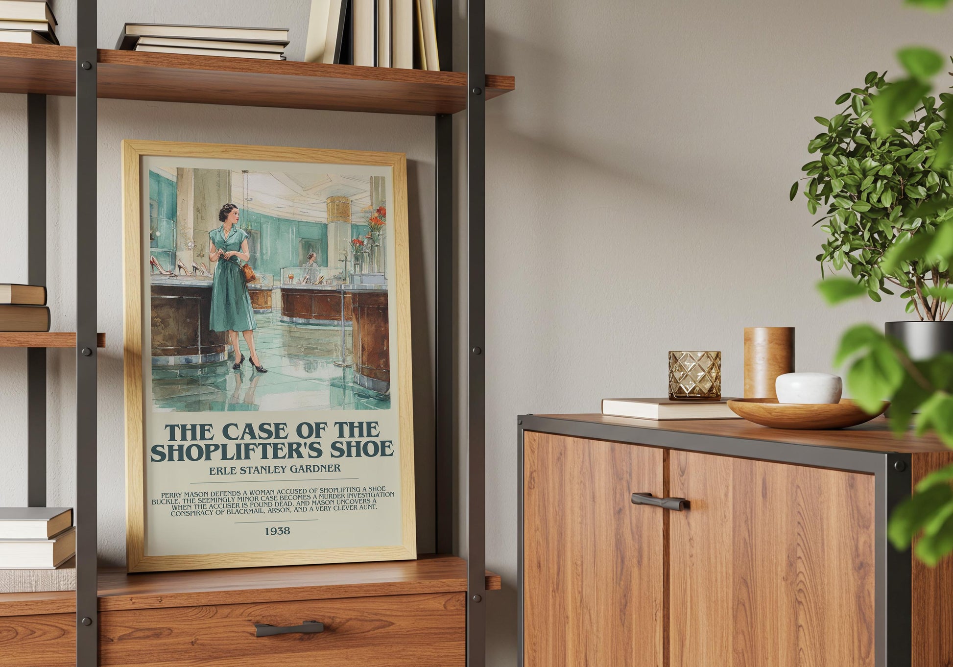 The Case of the Shoplifter's Shoe by Erle Stanley Gardner | Descriptive Book Poster | Modern
