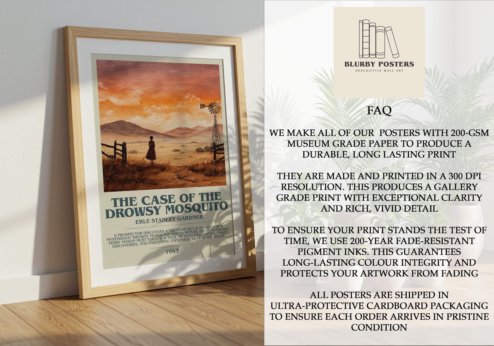 The Case of the Drowsy Mosquito's by Erle Stanley Gardner | Descriptive Book Poster | Modern