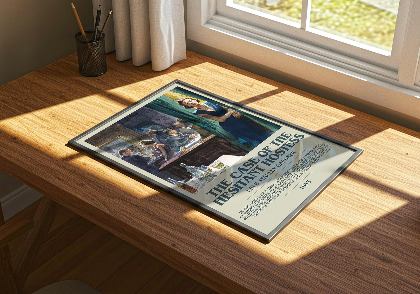 The Case of the Hesitant Hostess by Erle Stanley Gardner | Descriptive Book Poster | Modern