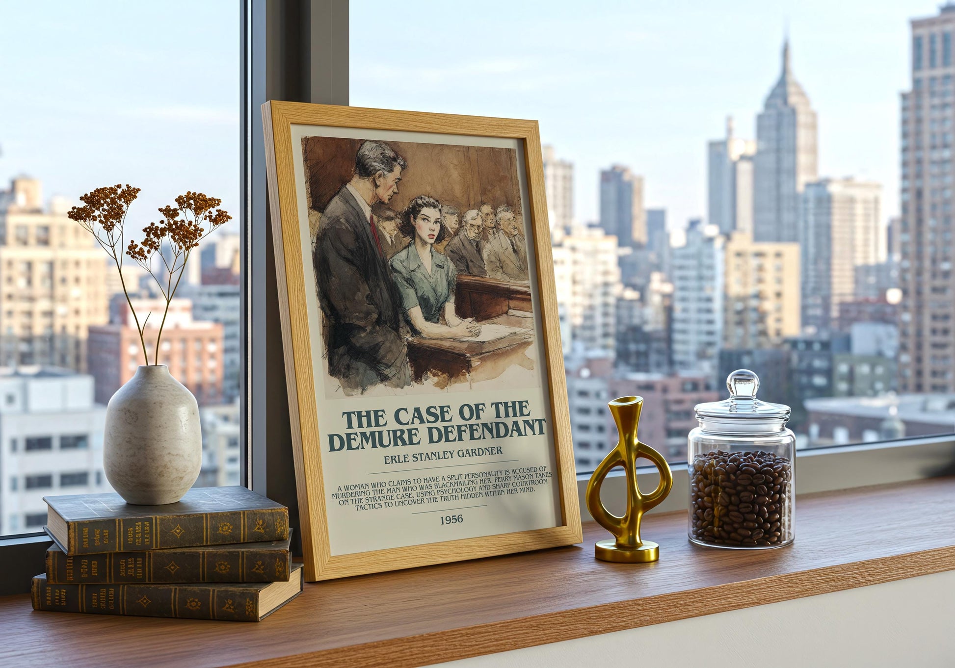 The Case of the Demure Defendant by Erle Stanley Gardner | Descriptive Book Poster | Modern