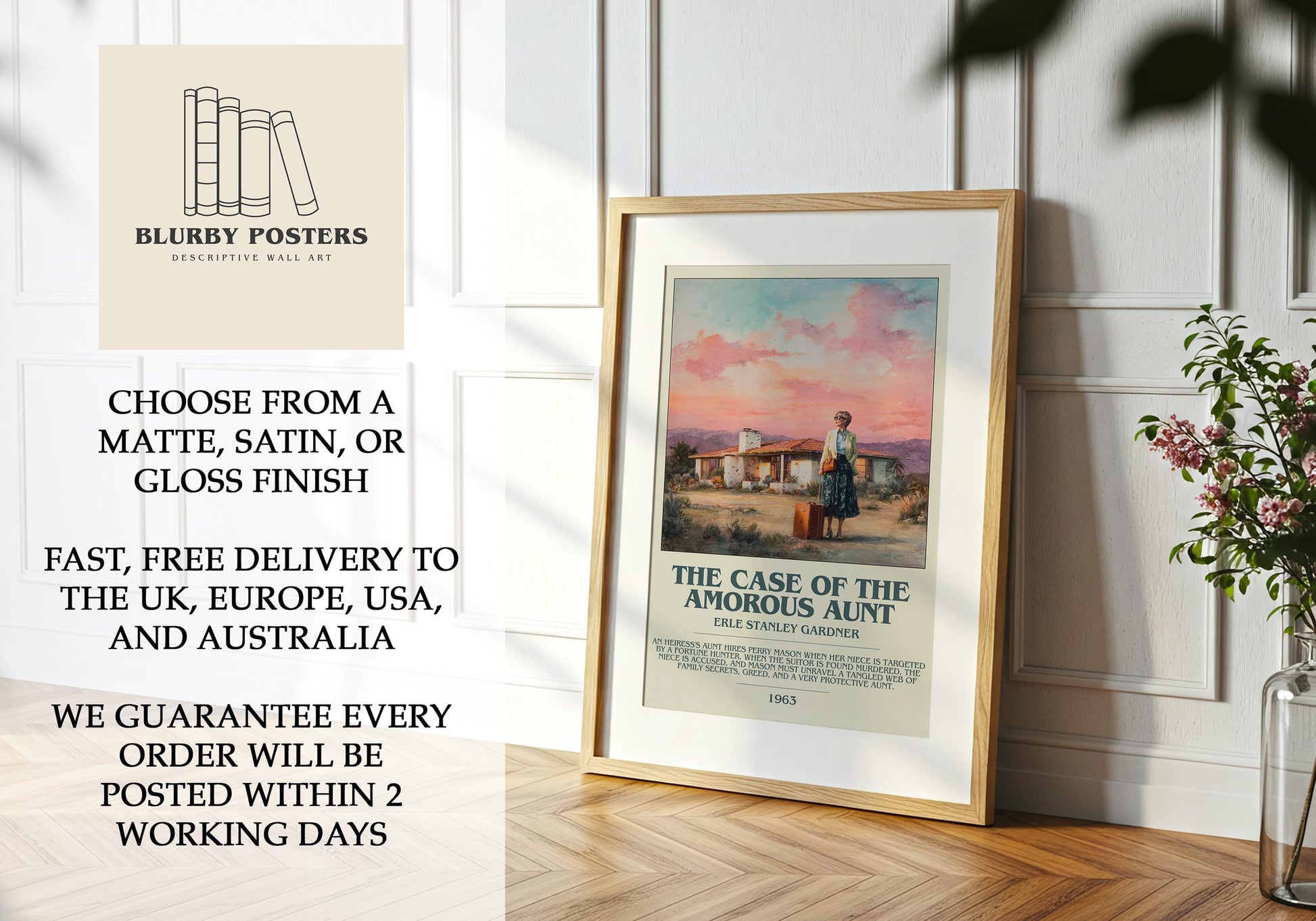 The Case of the Amorous Aunt by Erle Stanley Gardner | Descriptive Book Poster | Modern