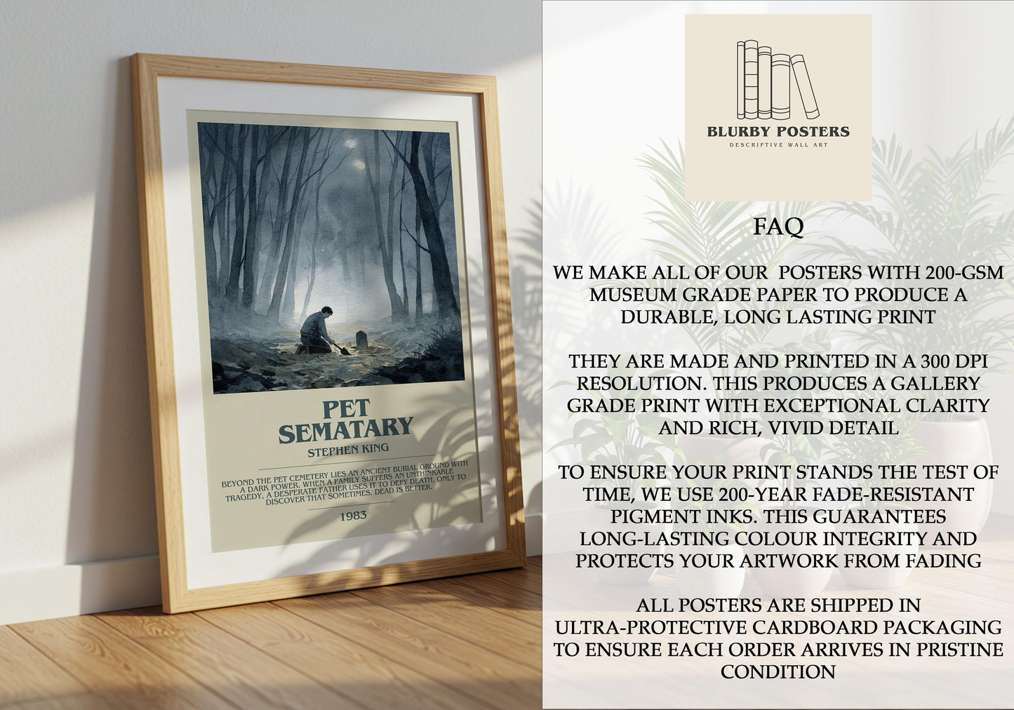 Pet Sematary by Stephen King | Descriptive Book Poster | Modern
