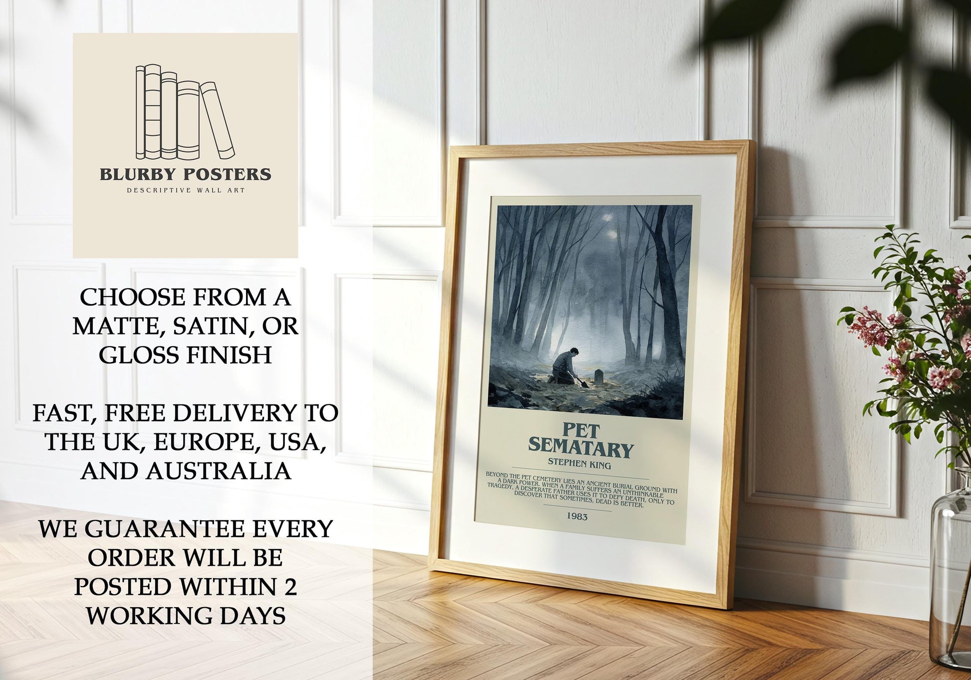 Pet Sematary by Stephen King | Descriptive Book Poster | Modern
