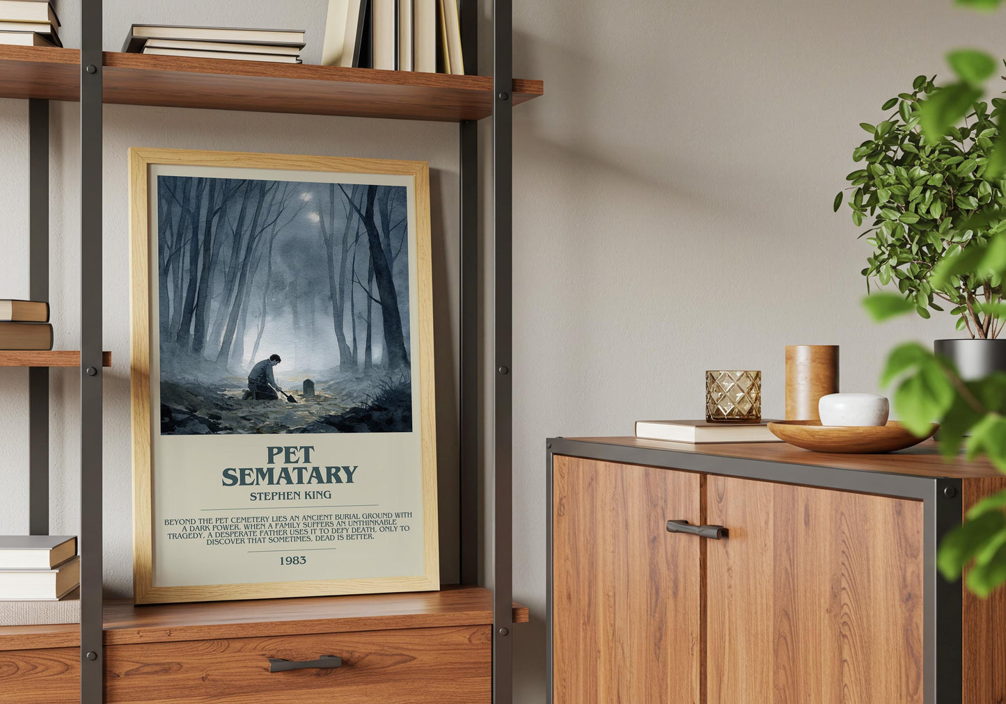 Pet Sematary by Stephen King | Descriptive Book Poster | Modern
