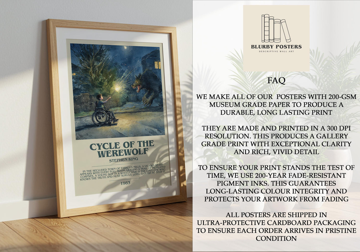 Cycle Of The Werewolf by Stephen King | Descriptive Book Poster | Modern