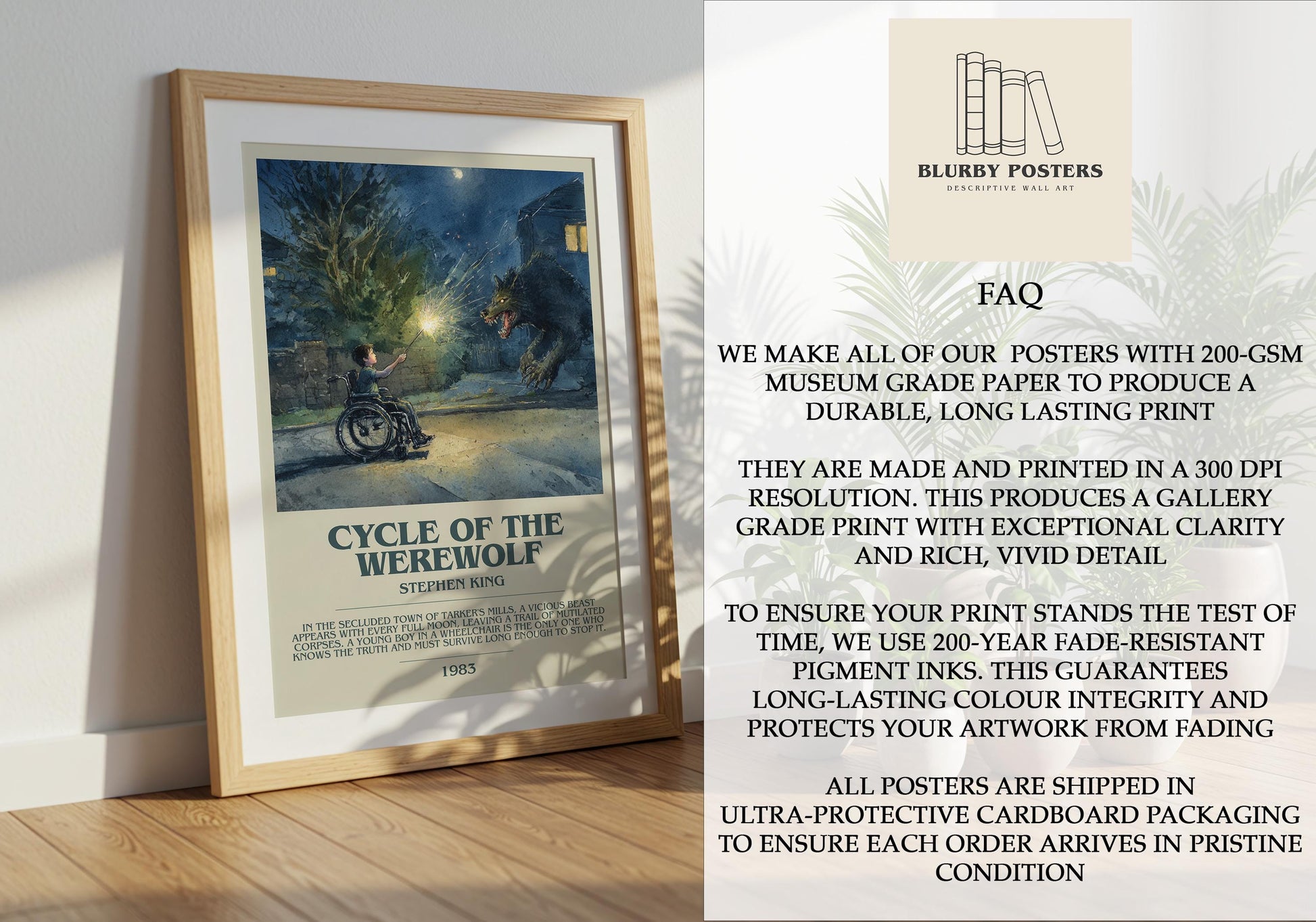 Cycle Of The Werewolf by Stephen King | Descriptive Book Poster | Modern