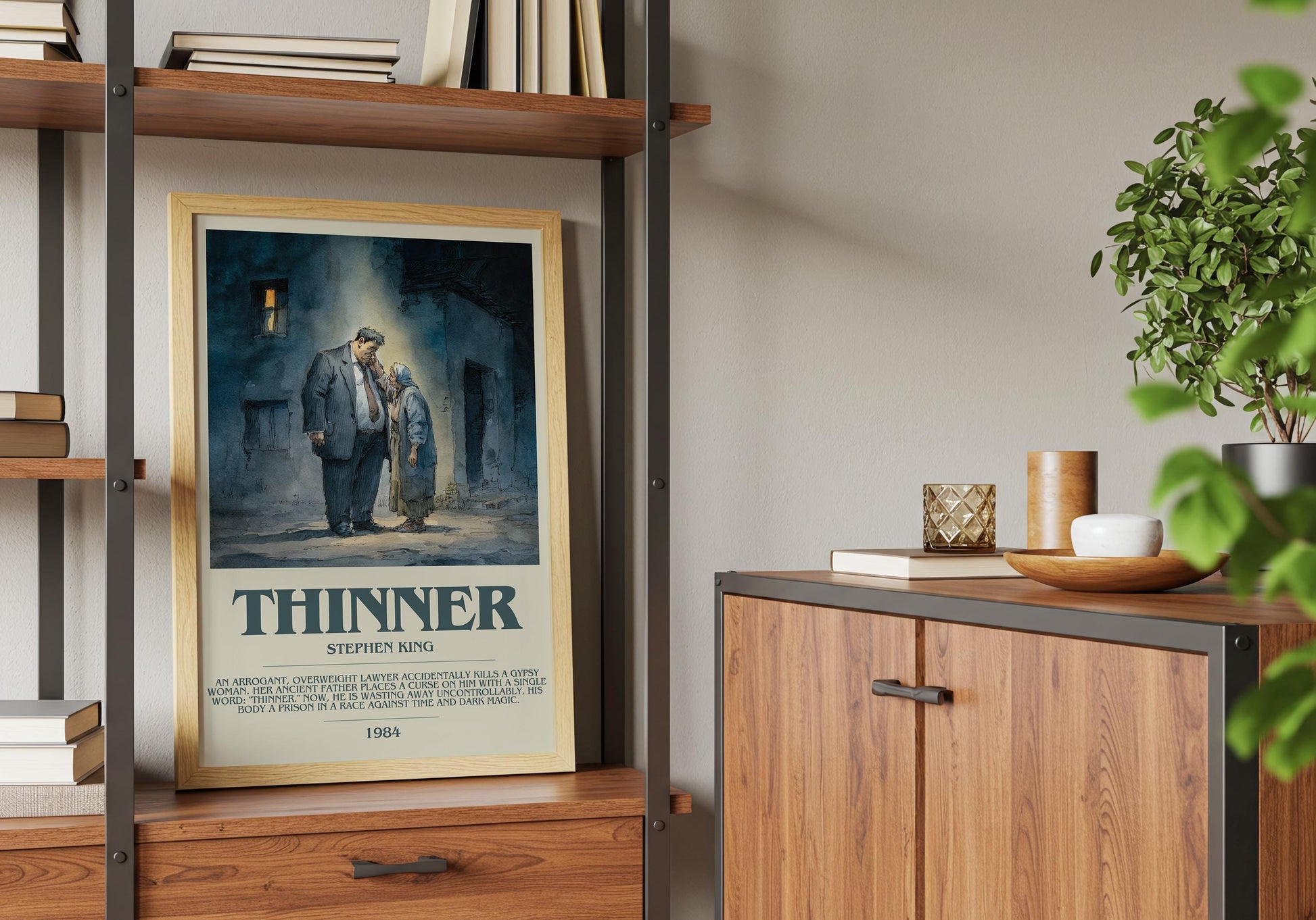 Thinner by Stephen King | Descriptive Book Poster | Modern