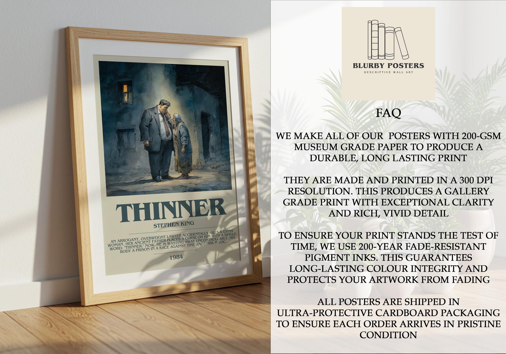Thinner by Stephen King | Descriptive Book Poster | Modern