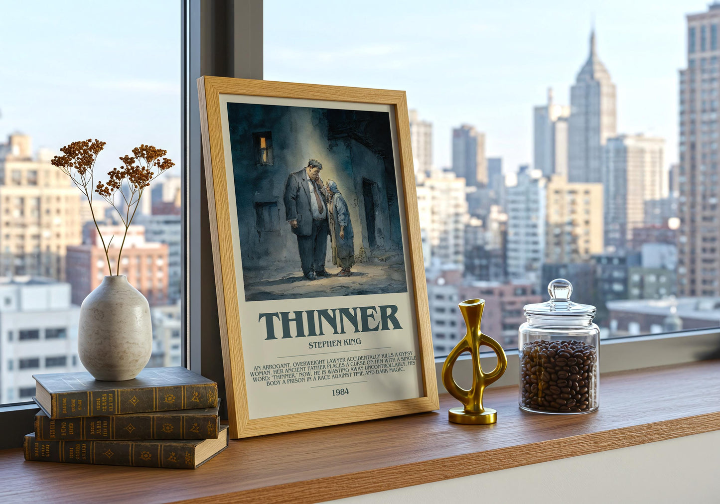 Thinner by Stephen King | Descriptive Book Poster | Modern