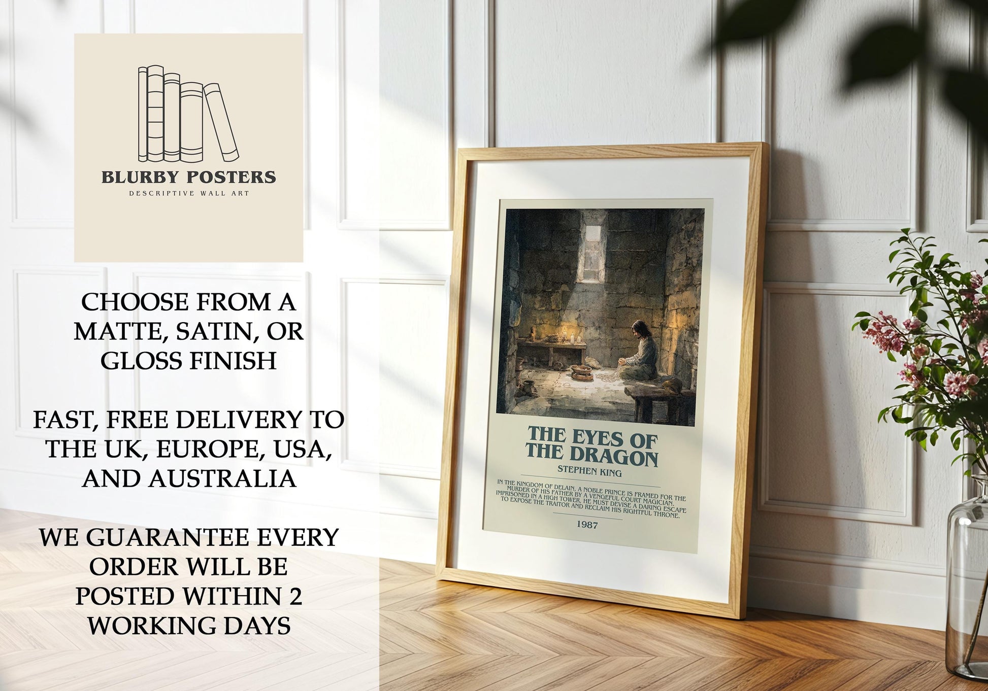 The Eyes Of The Dragon by Stephen King | Descriptive Book Poster | Modern