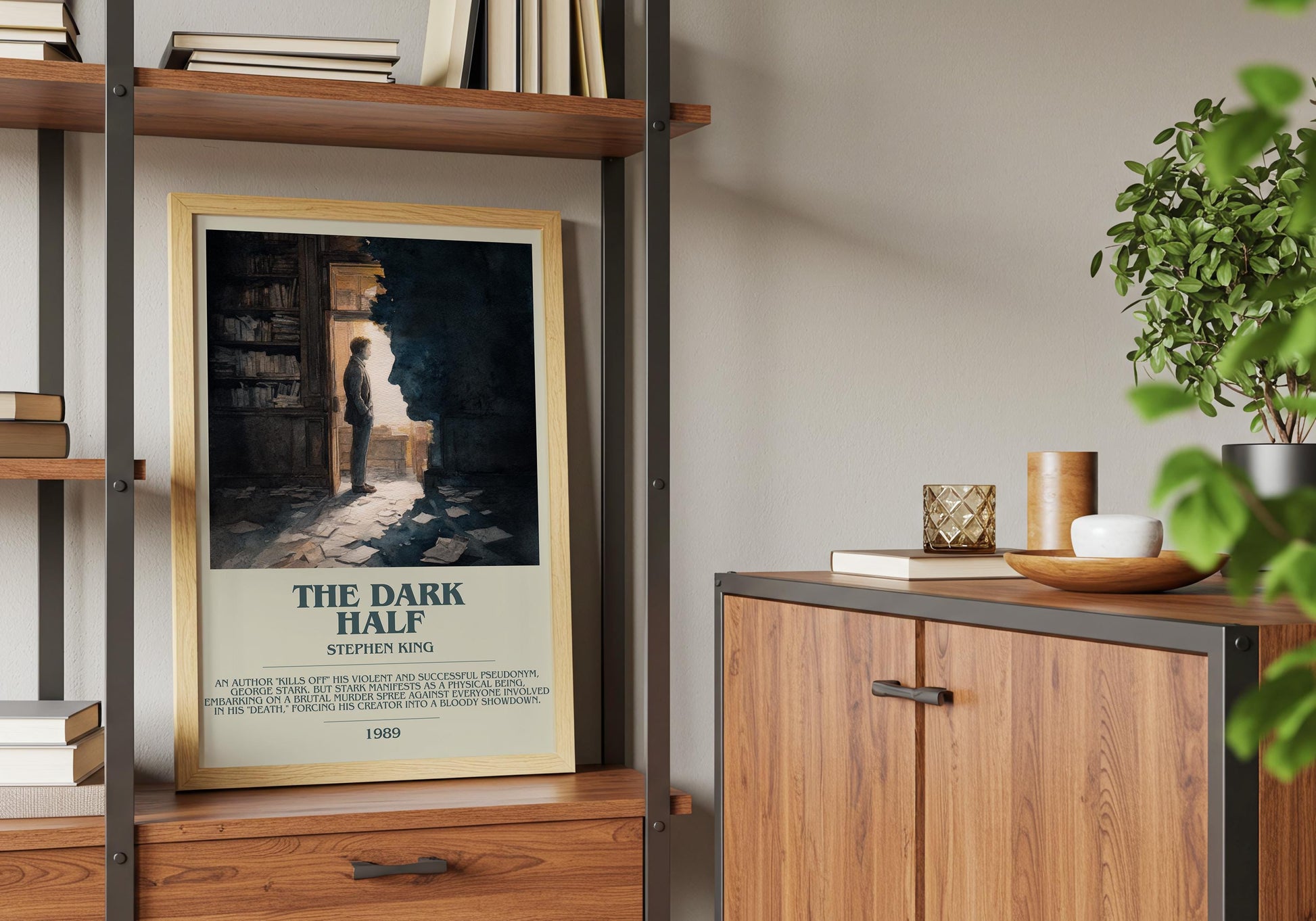 The Dark Half by Stephen King | Descriptive Book Poster | Modern
