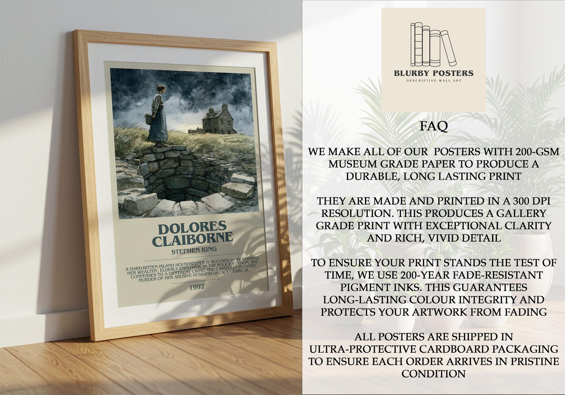 Dolores Claiborne by Stephen King | Descriptive Book Poster | Modern