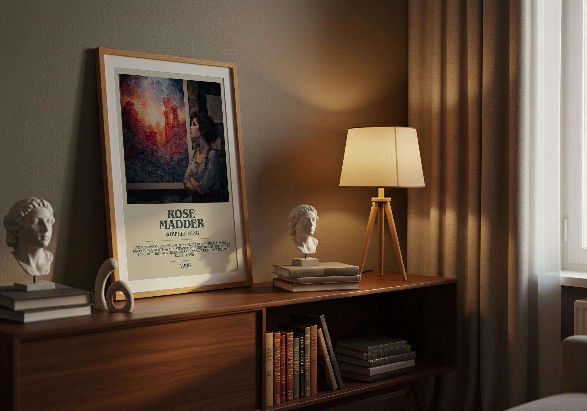 Rose Madder by Stephen King | Descriptive Book Poster | Modern