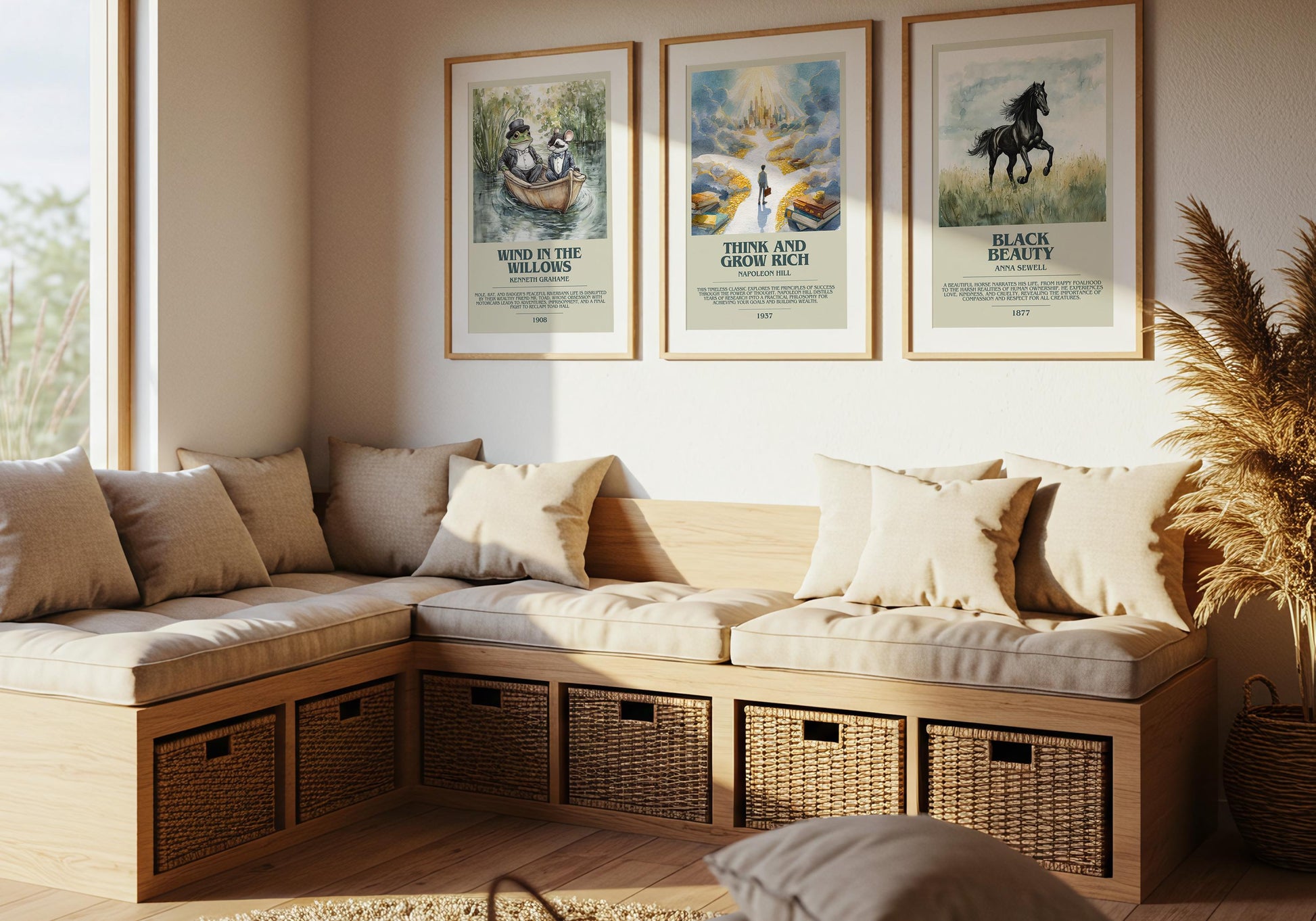 Think and Grow Rich by Napoleon Hill | Descriptive Book Poster | Modern