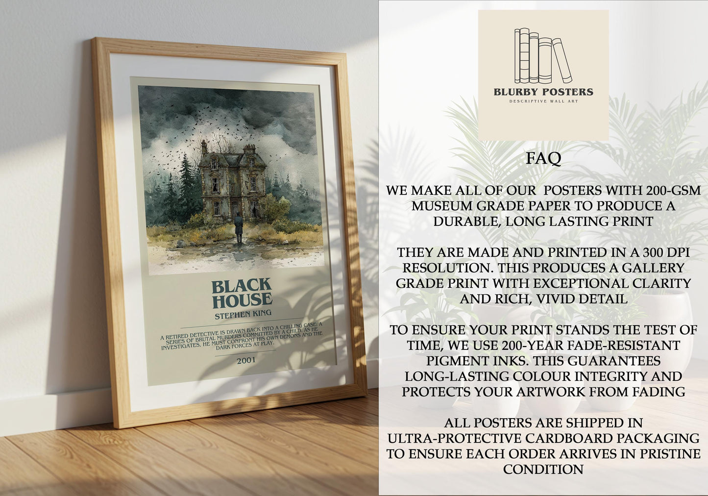 Black House by Stephen King | Descriptive Book Poster | Modern