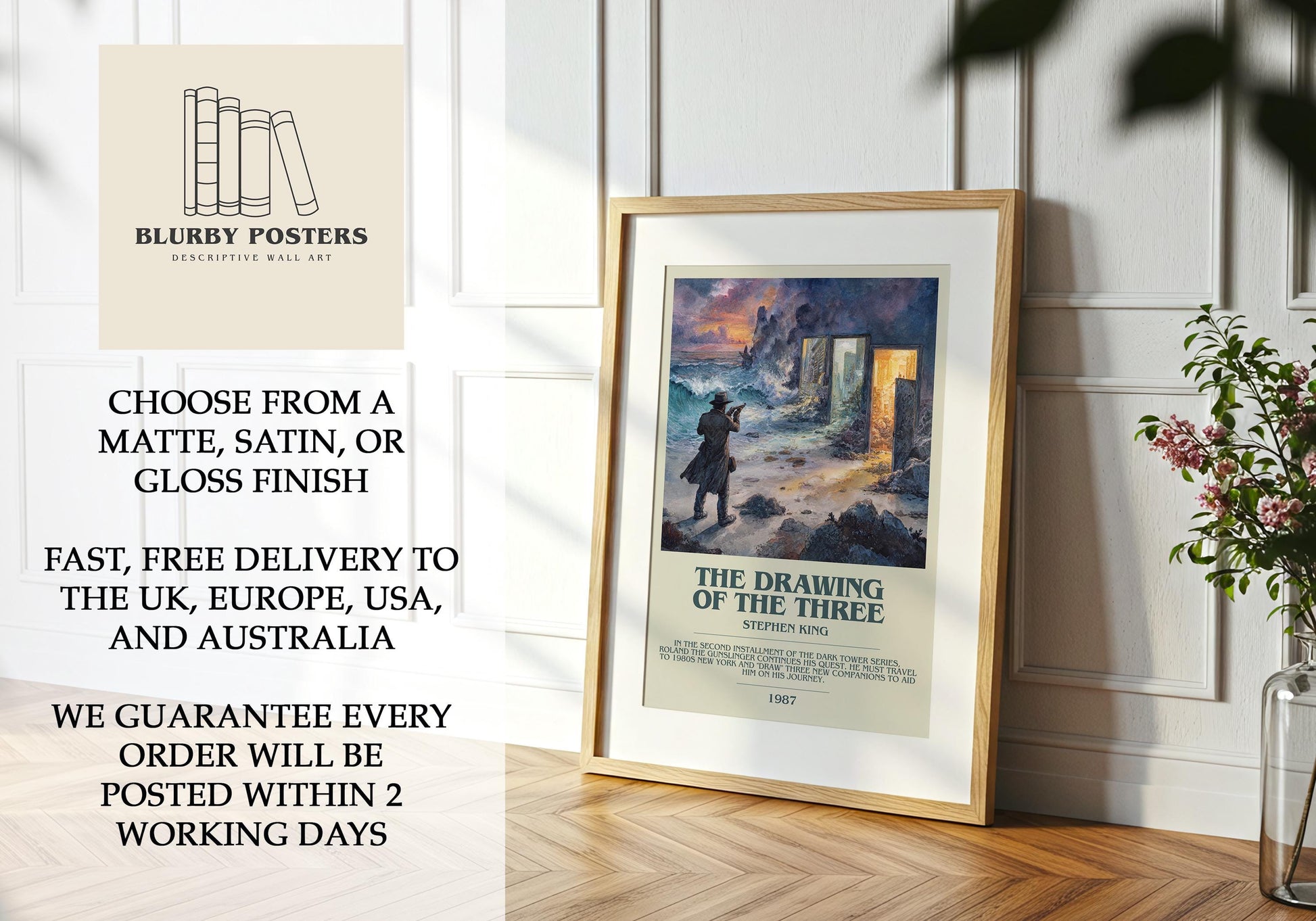 The Draw Of The Three by Stephen King | Descriptive Book Poster | Modern