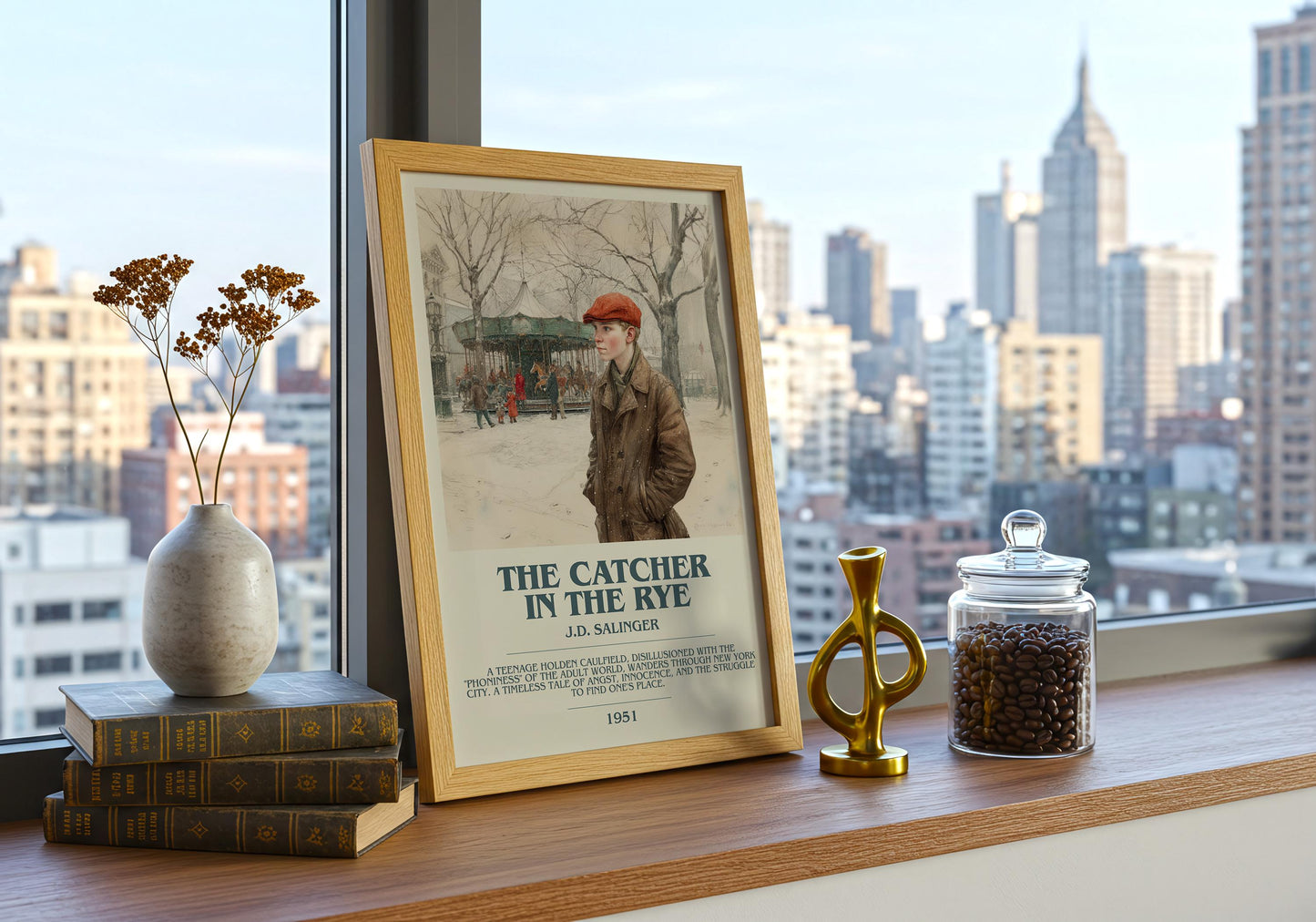 The Catcher In The Rye by J.D. Salinger | Descriptive Book Poster | Modern