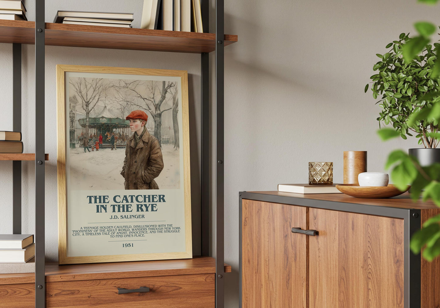 The Catcher In The Rye by J.D. Salinger | Descriptive Book Poster | Modern