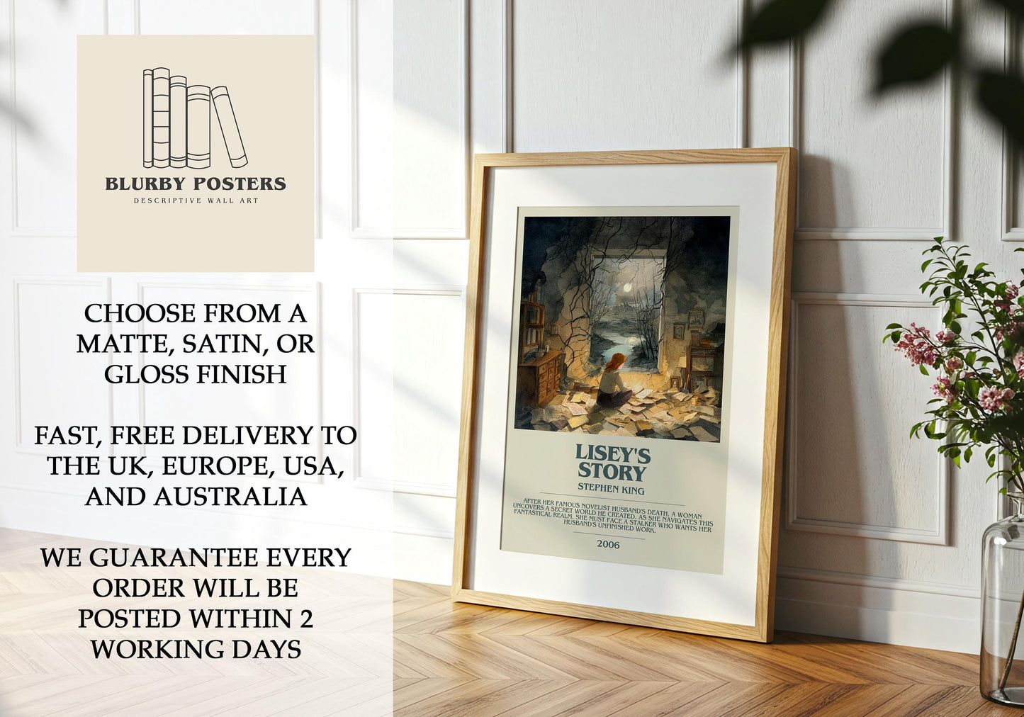 Lisey's Story by Stephen King | Descriptive Book Poster | Modern