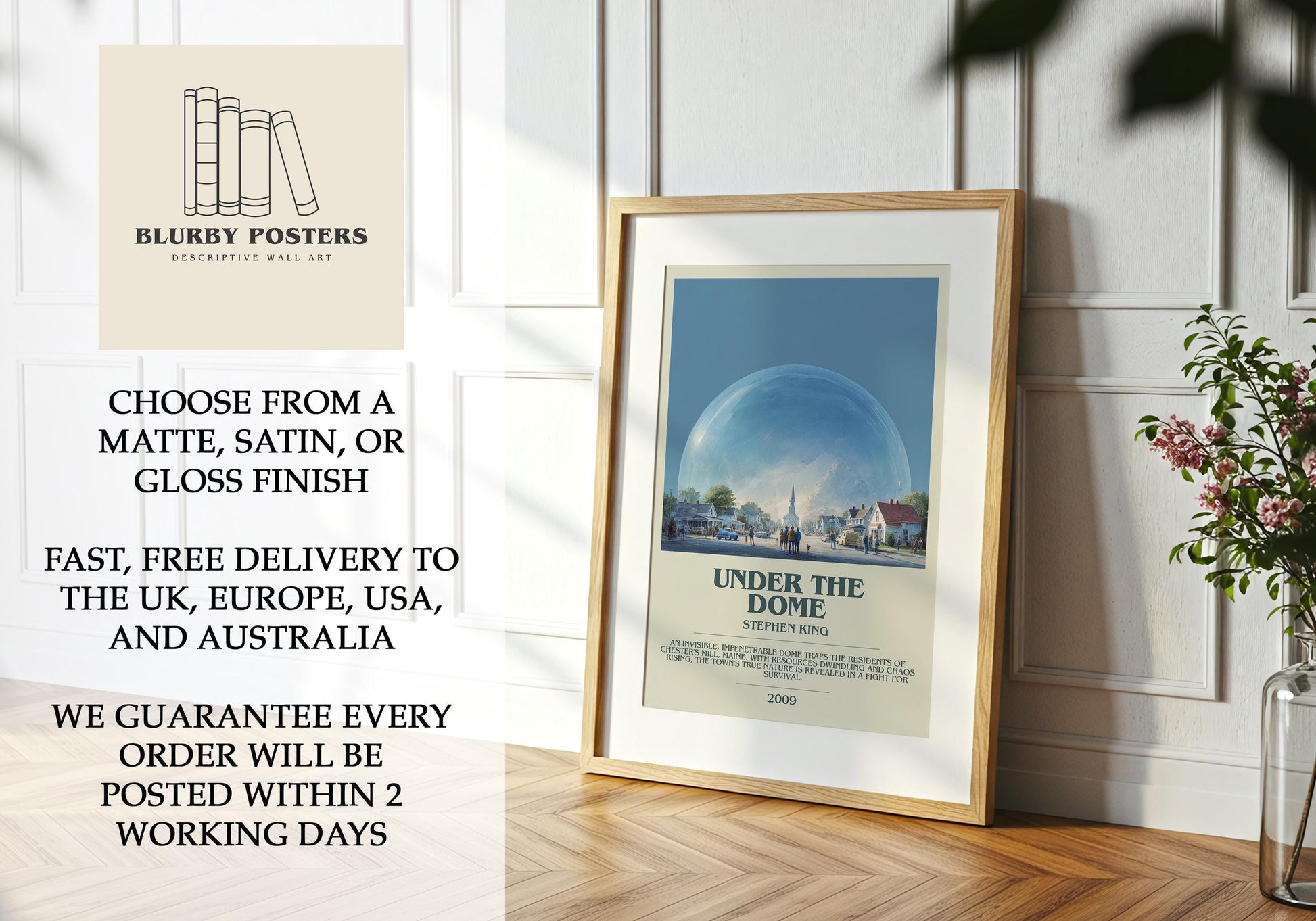 Under The Dome by Stephen King | Descriptive Book Poster | Modern