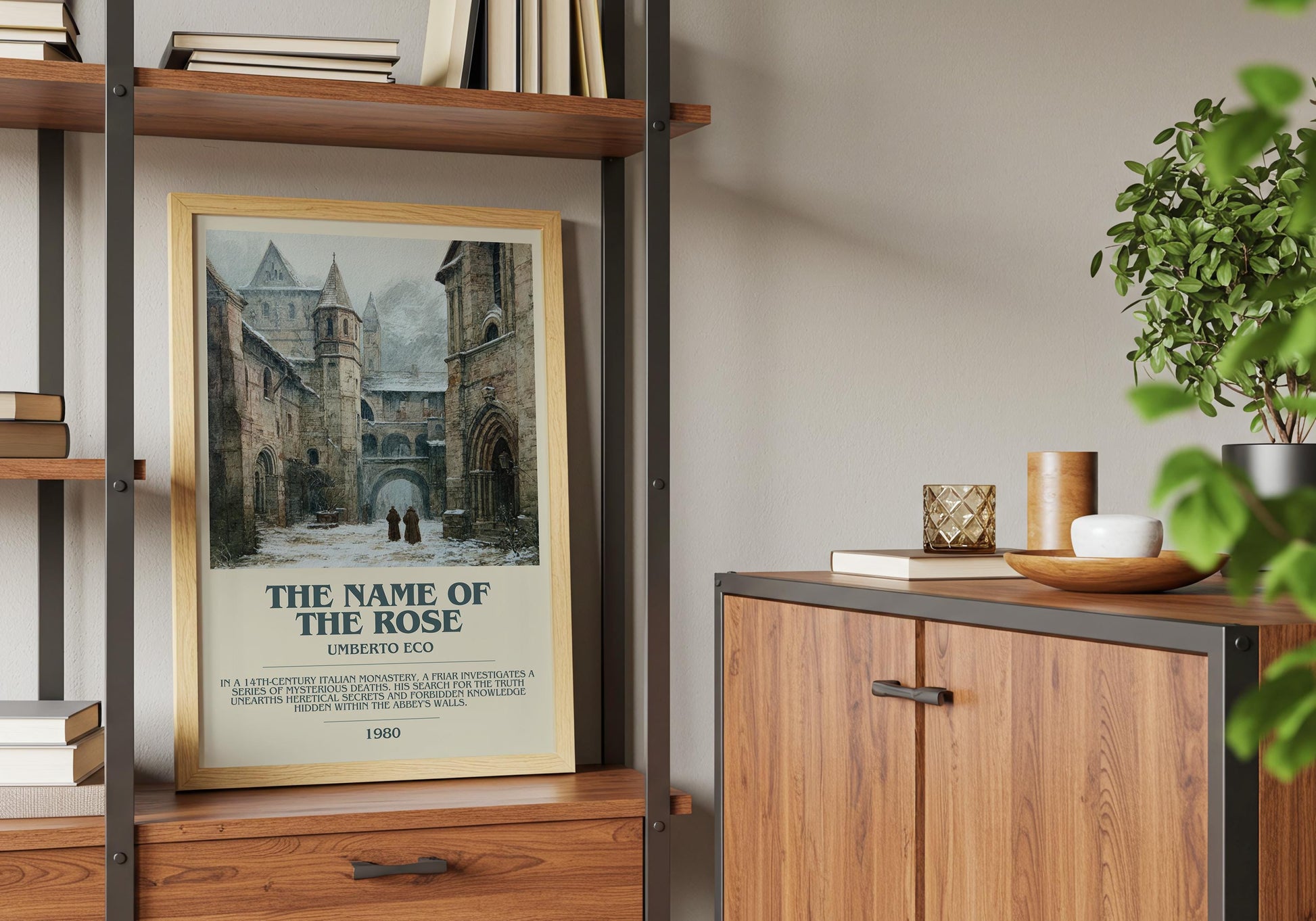 The Name Of The Rose by Umberto Eco | Descriptive Book Poster | Modern