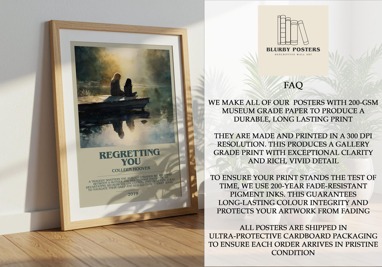 Regretting You by Colleen Hoover | Descriptive Book Poster | Modern