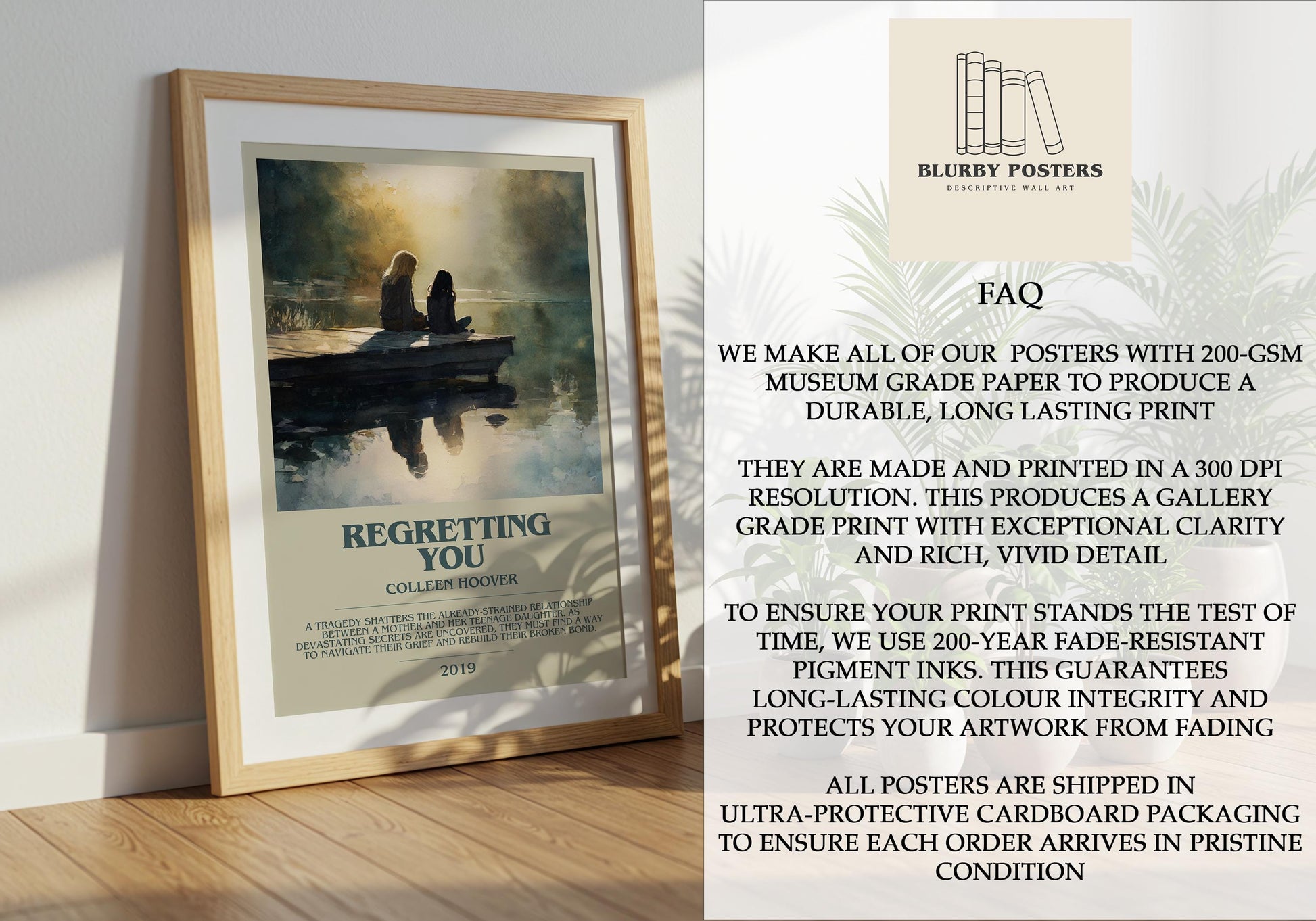 Regretting You by Colleen Hoover | Descriptive Book Poster | Modern