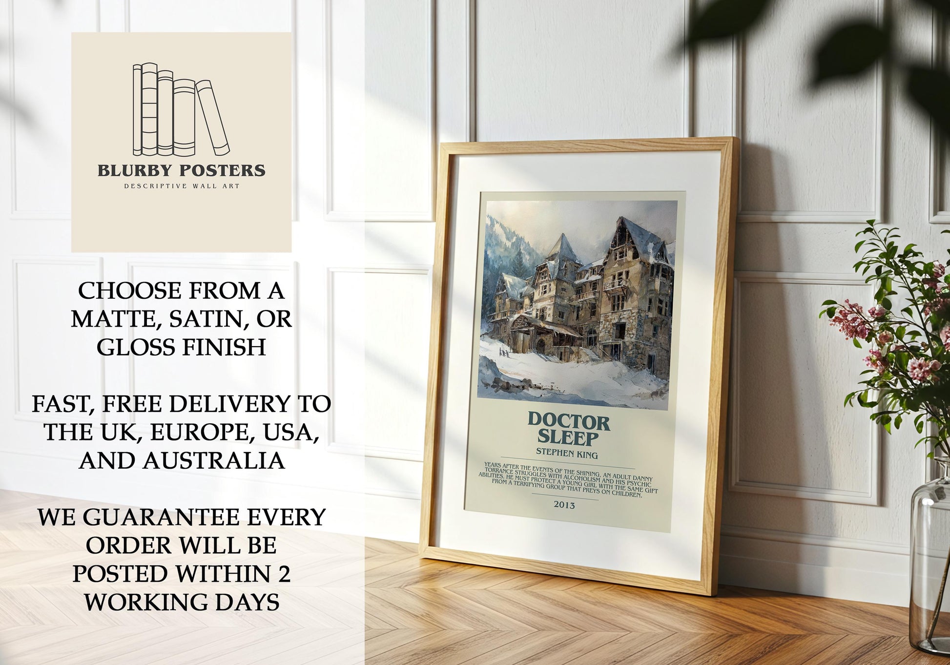 Doctor Sleep by Stephen King | Descriptive Book Poster | Modern