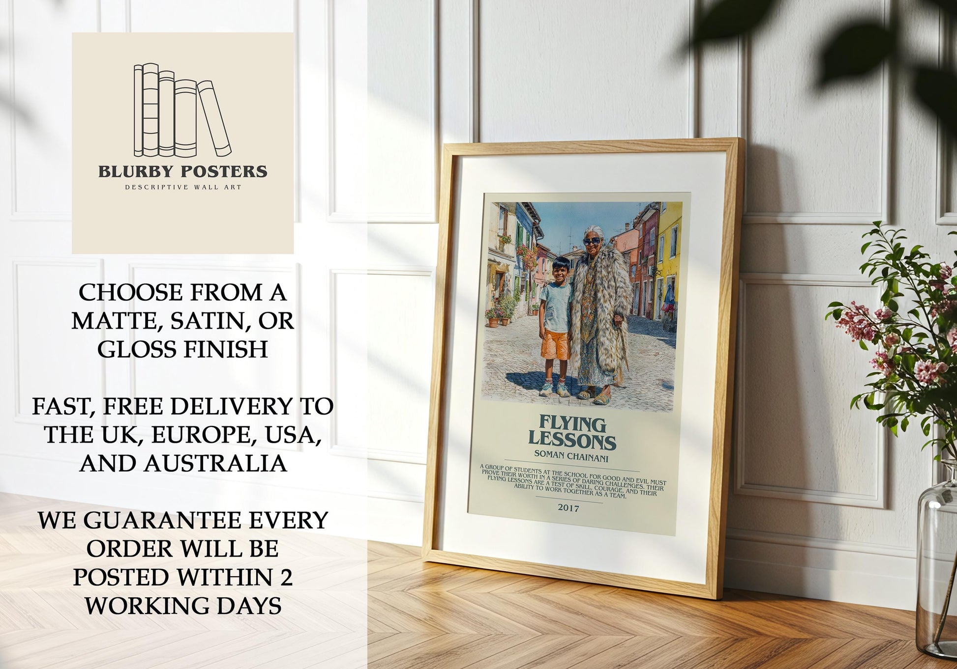 Flying Lessons by Soman Chainani | Descriptive Book Poster | Modern