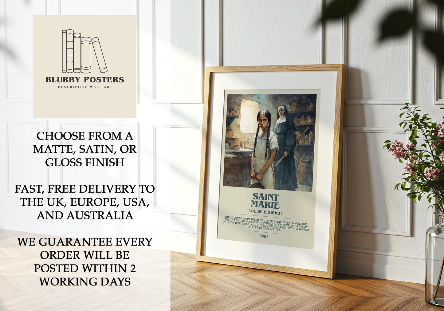 Saint Marie by Louise Erdrich | Descriptive Book Poster | Modern