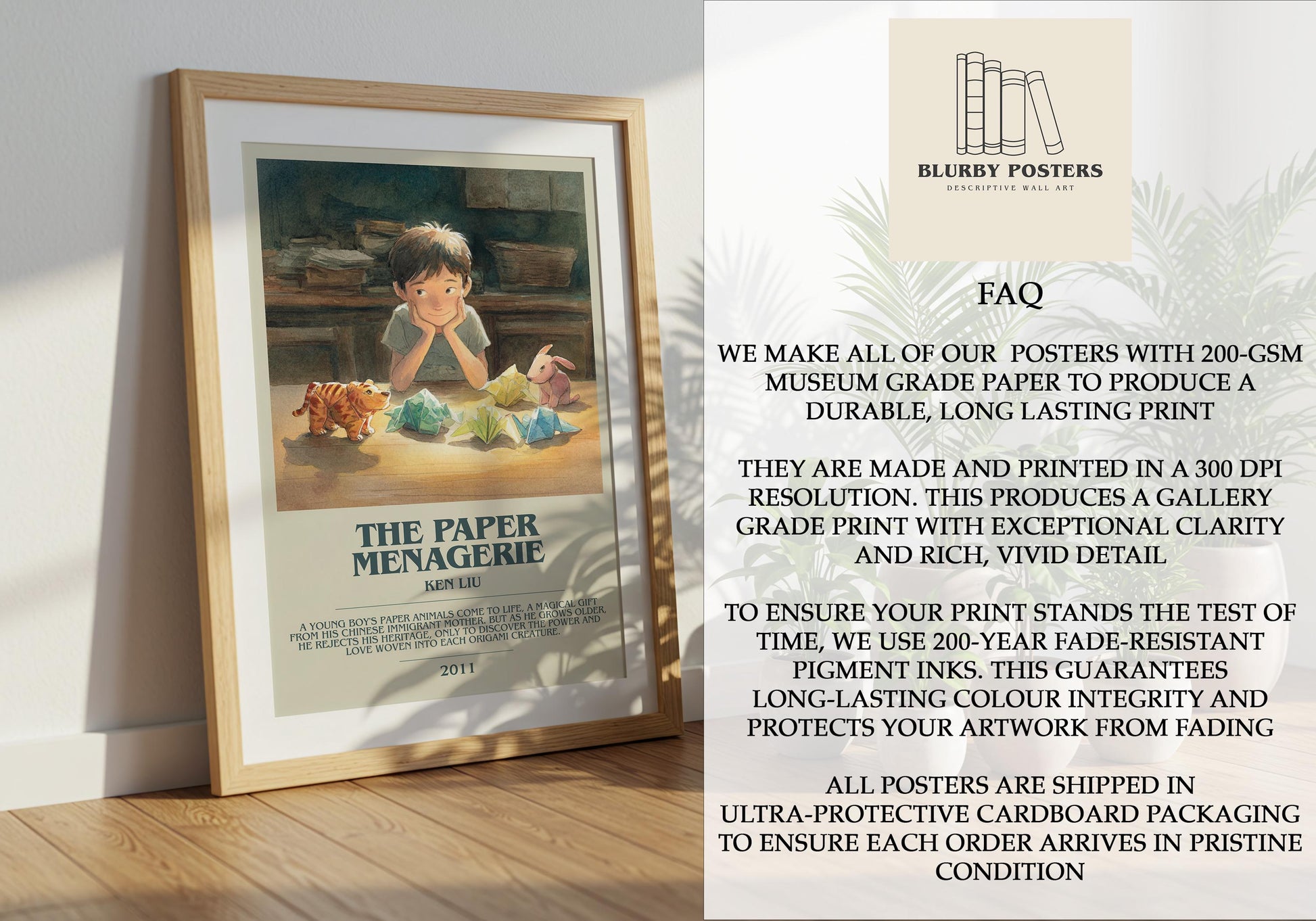 The Paper Menagerie by Ken Liu | Descriptive Book Poster | Modern