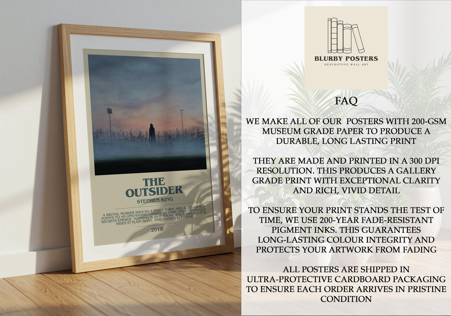 The Outsider by Stephen King | Descriptive Book Poster | Modern