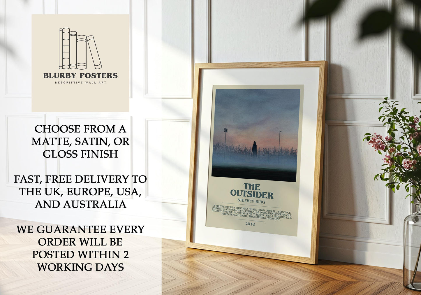 The Outsider by Stephen King | Descriptive Book Poster | Modern