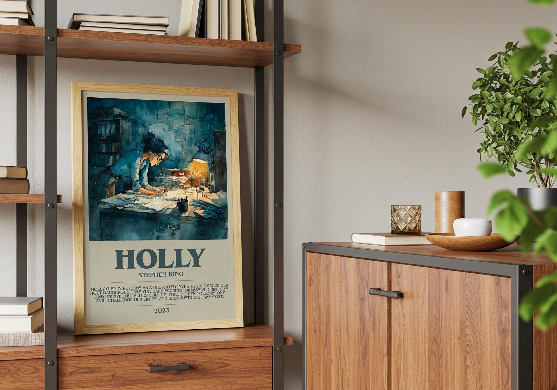Holly by Stephen King | Descriptive Book Poster | Modern