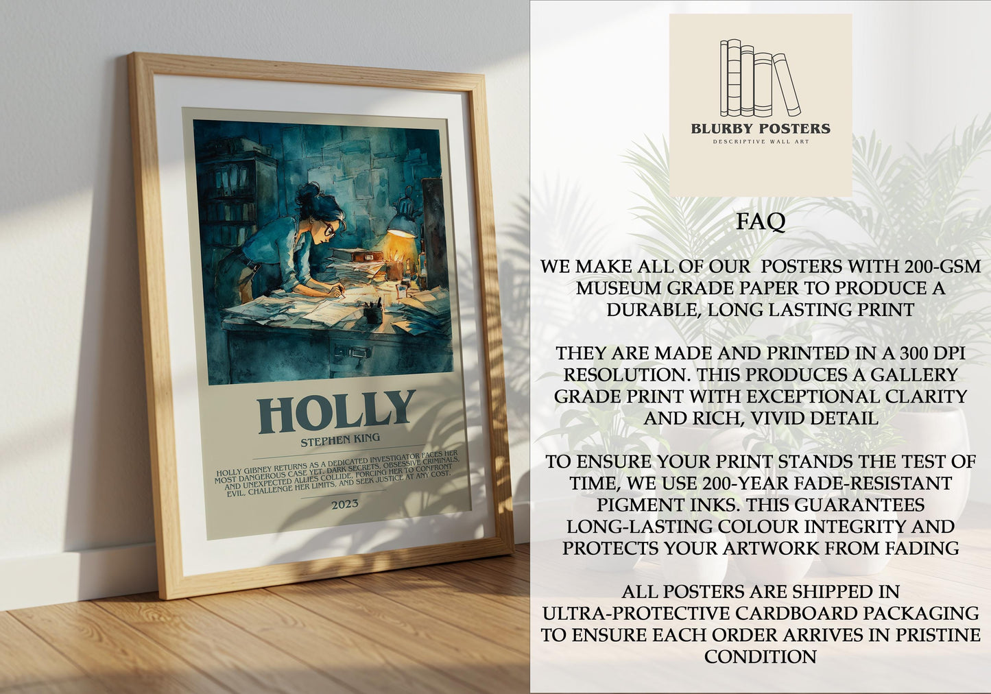Holly by Stephen King | Descriptive Book Poster | Modern
