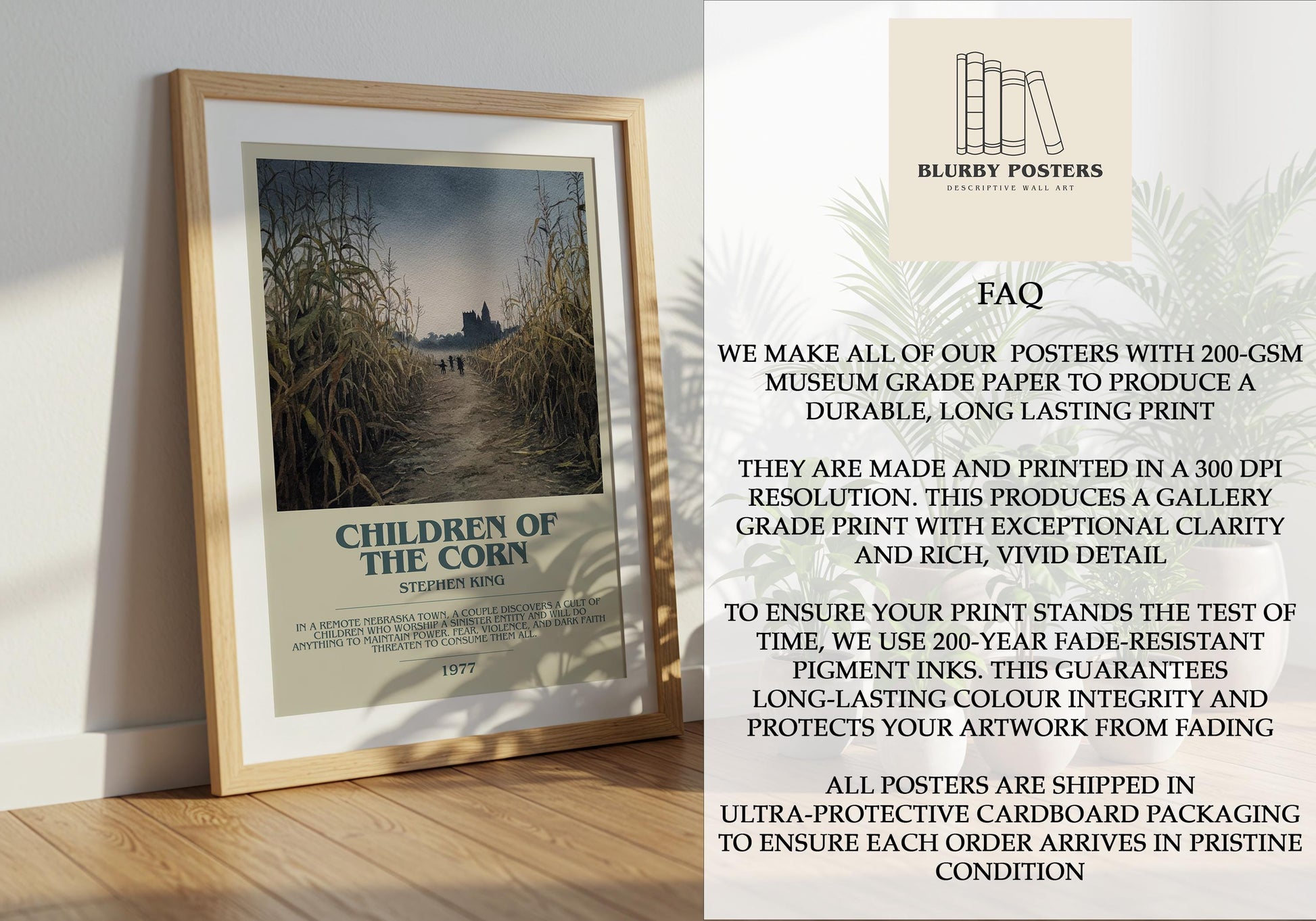 Children Of The Corn by Stephen King | Descriptive Book Poster | Modern