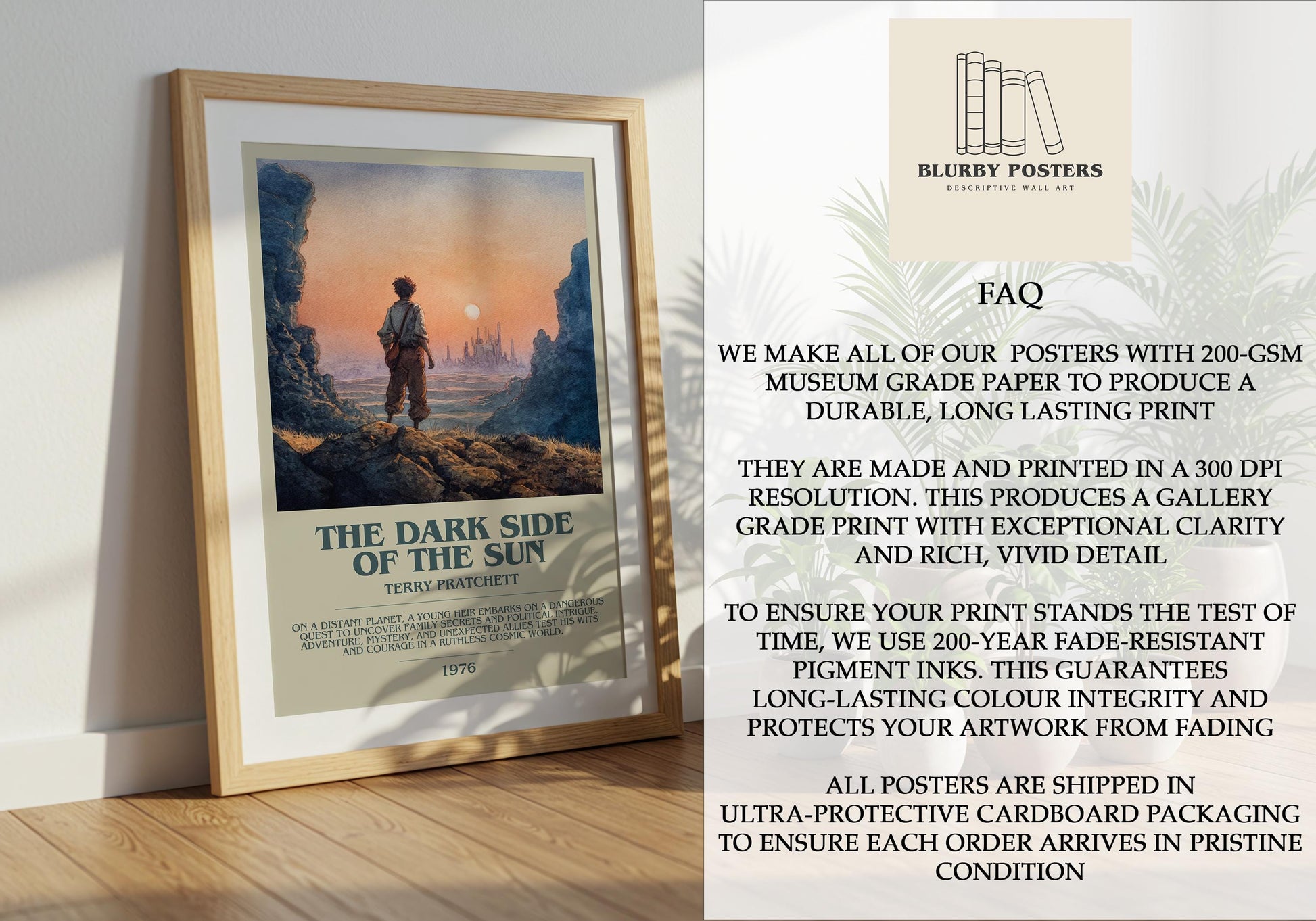 The Dark Side Of The Sun by Terry Pratchett | Descriptive Book Poster | Modern